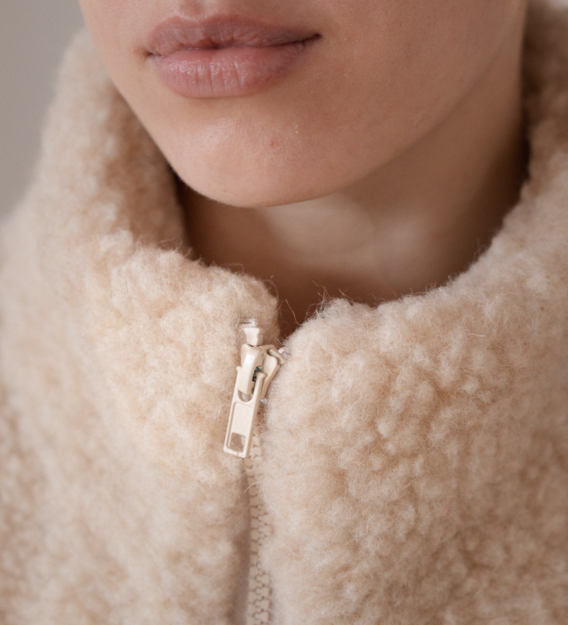 ESME Dwukolorowy polar z wełny merino - brązowy