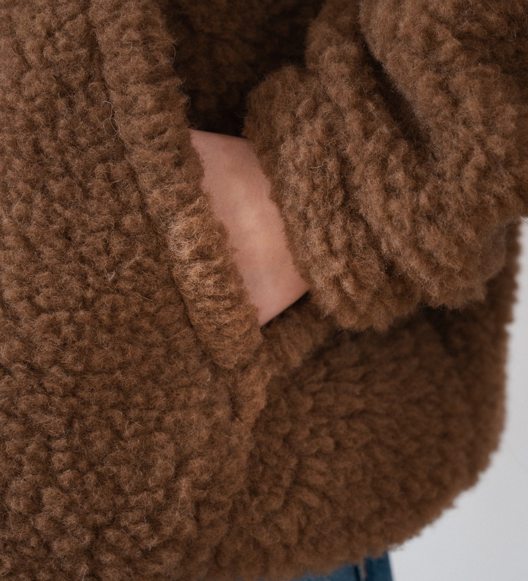 ESME Dwukolorowy polar z wełny merino - brązowy