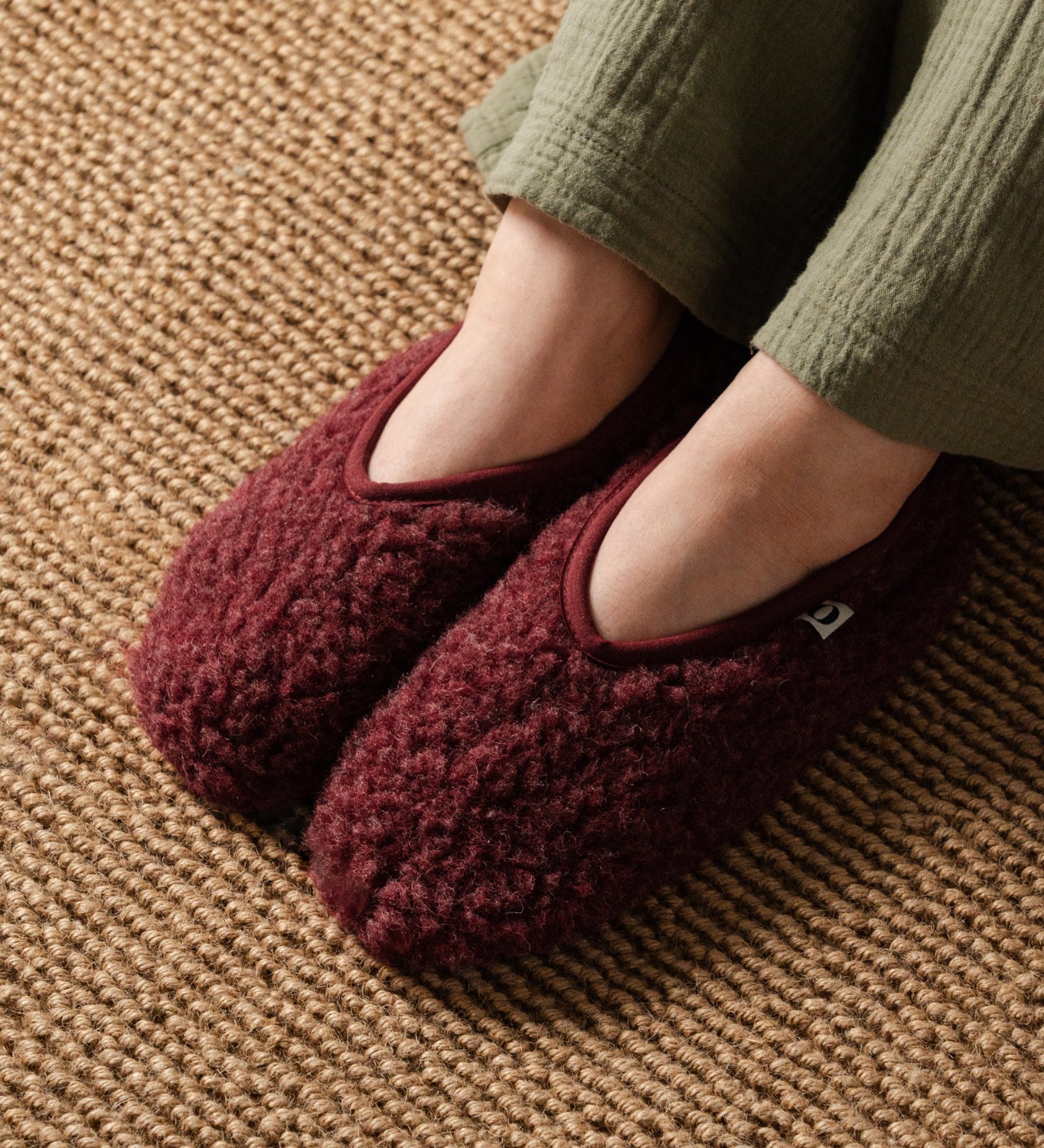 MONA wool ballerina flats - burgundy