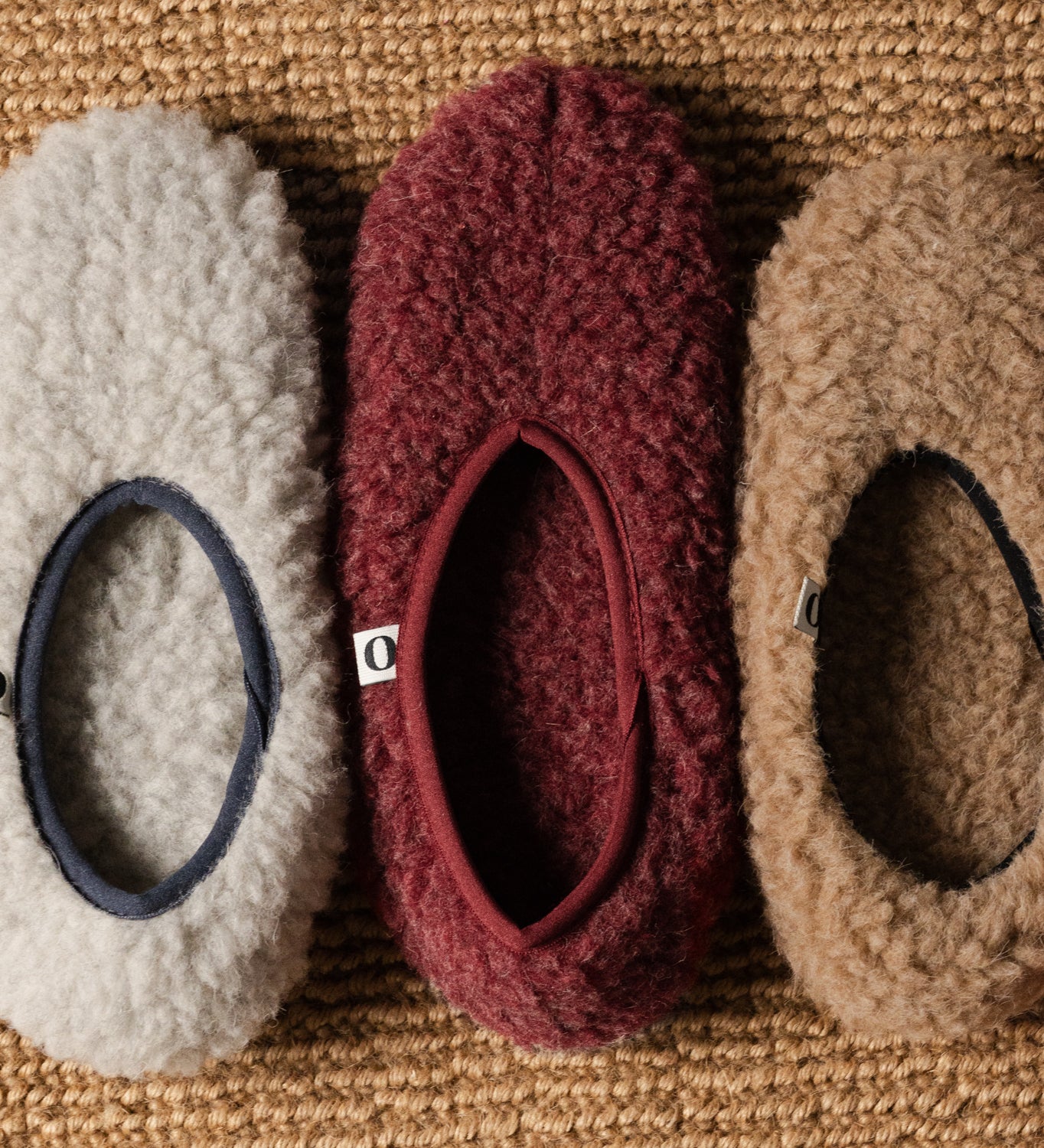 MONA wool ballerina flats - burgundy