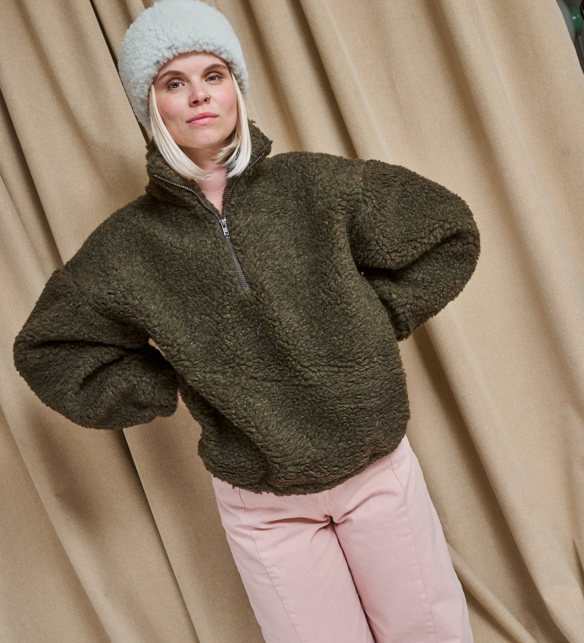 MYRRA Polar sherpa z wełny merino - leśne runo