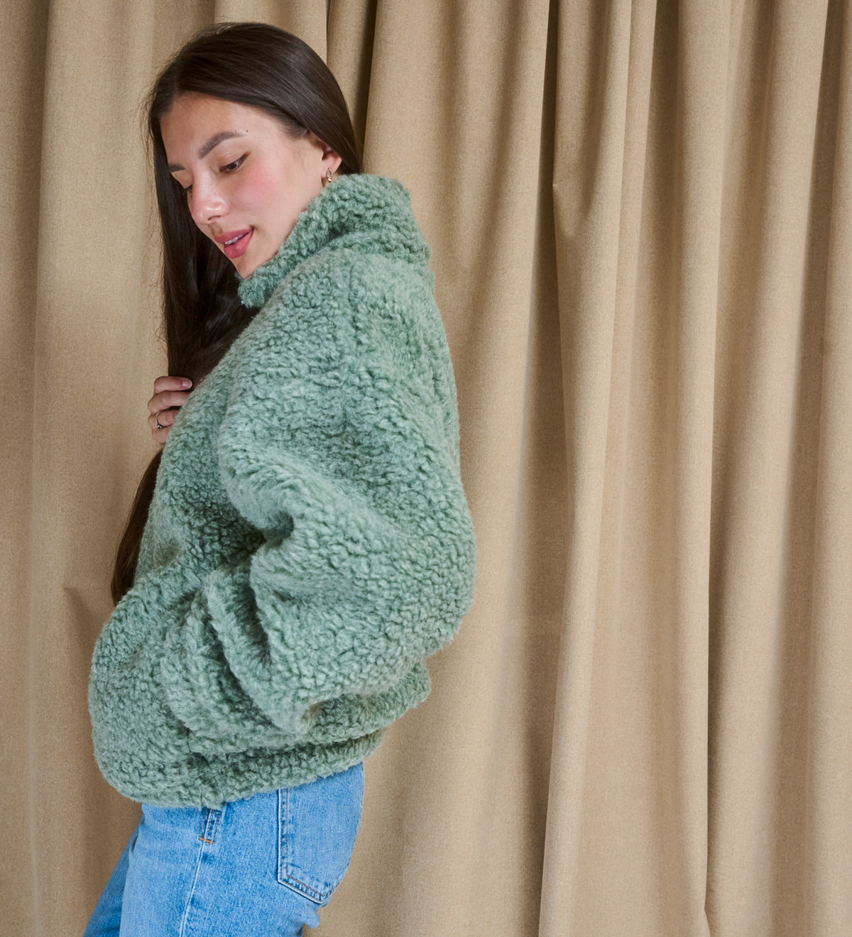 MYRRA Polarfleece aus Merinowolle - Eisblau