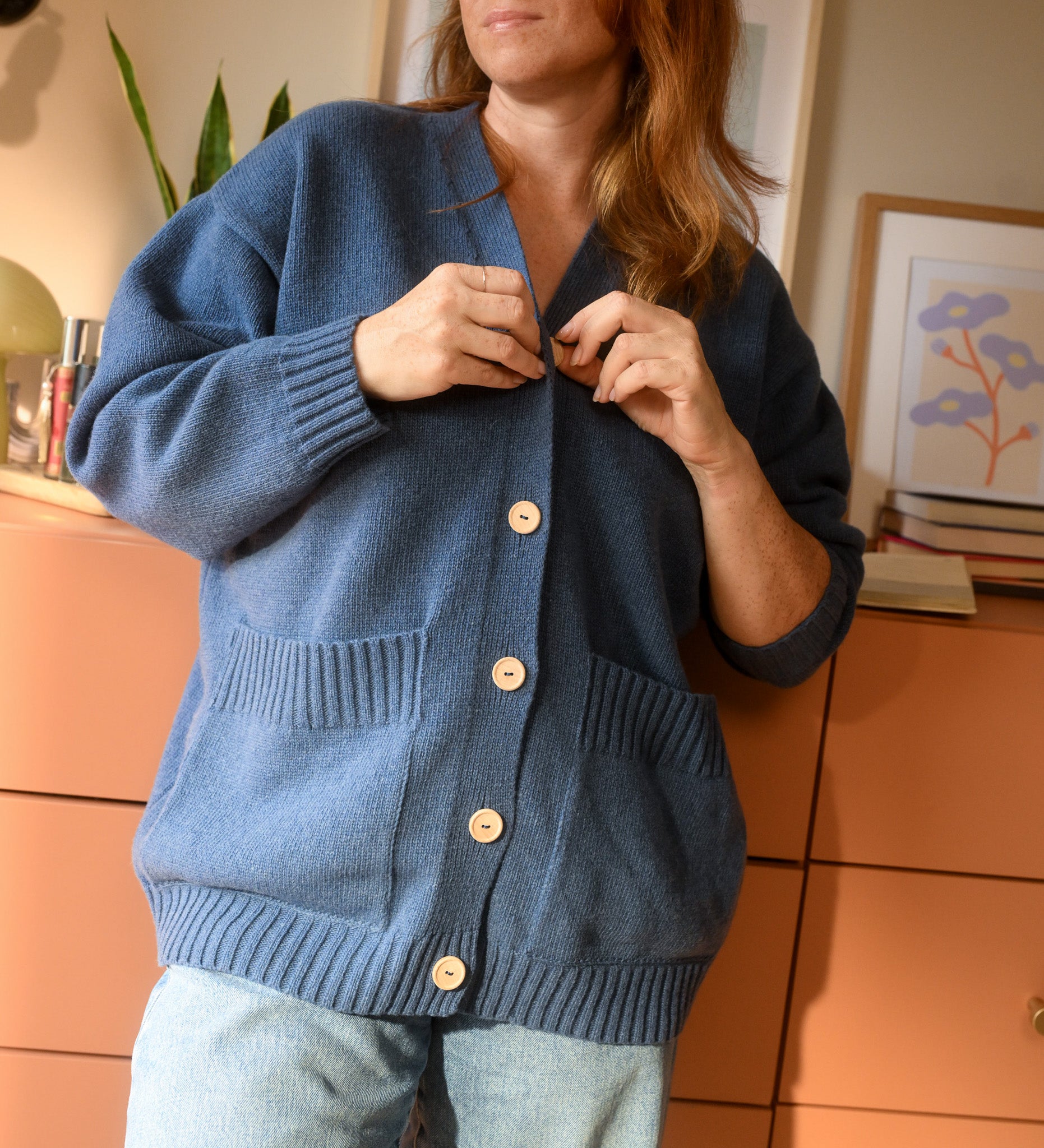 MOS Best Wool Cardigan - Washed Blue