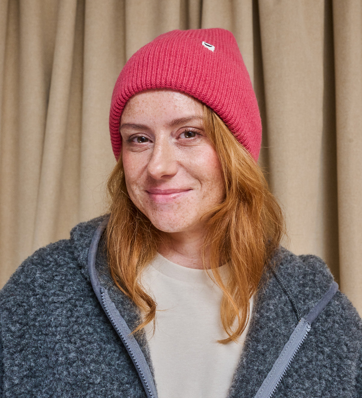 SKADI merino wool hat - pink