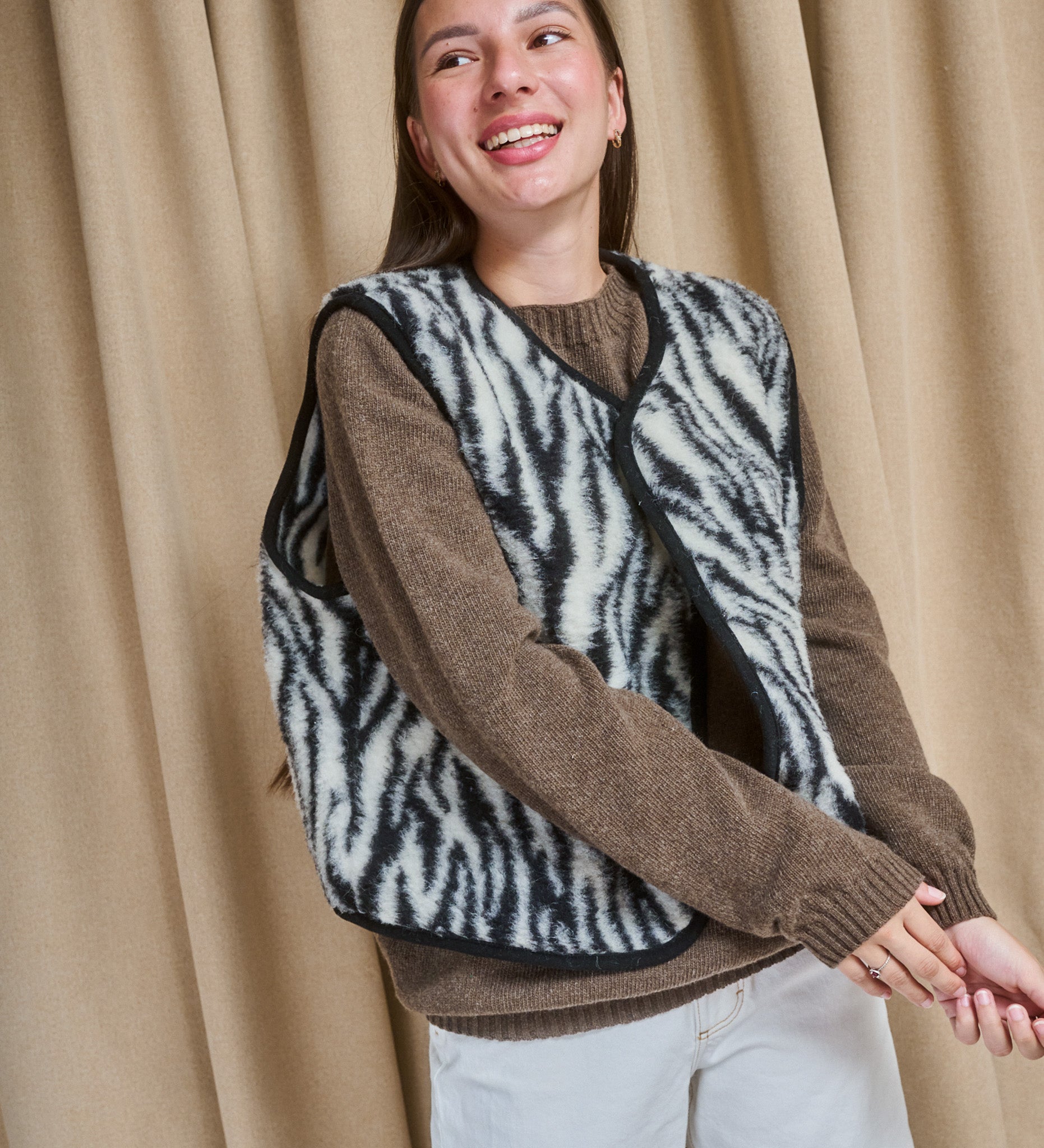 ULV Merino wool gilet - zebra
