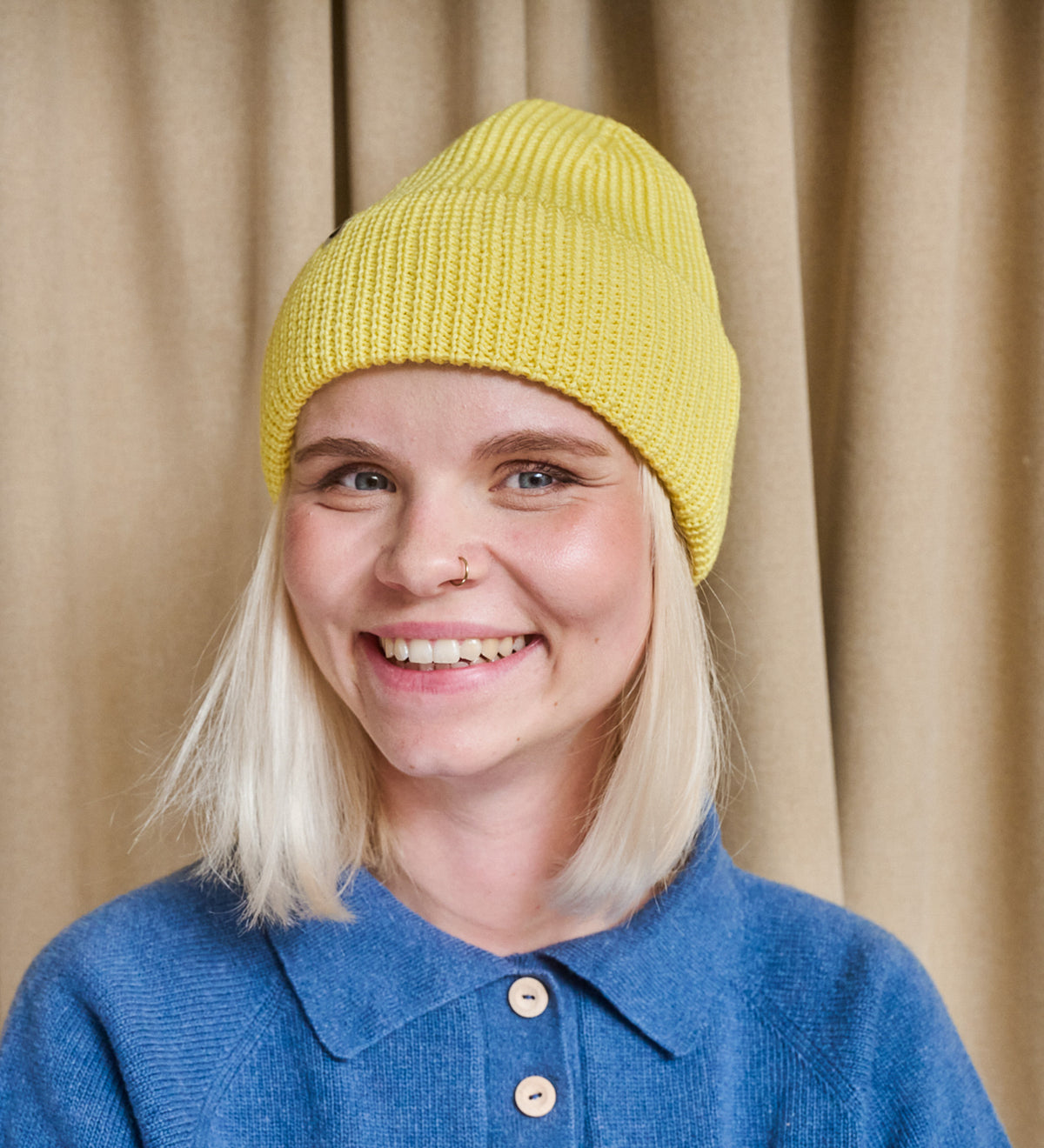 SIGRID women's 100% merino wool hat - blue