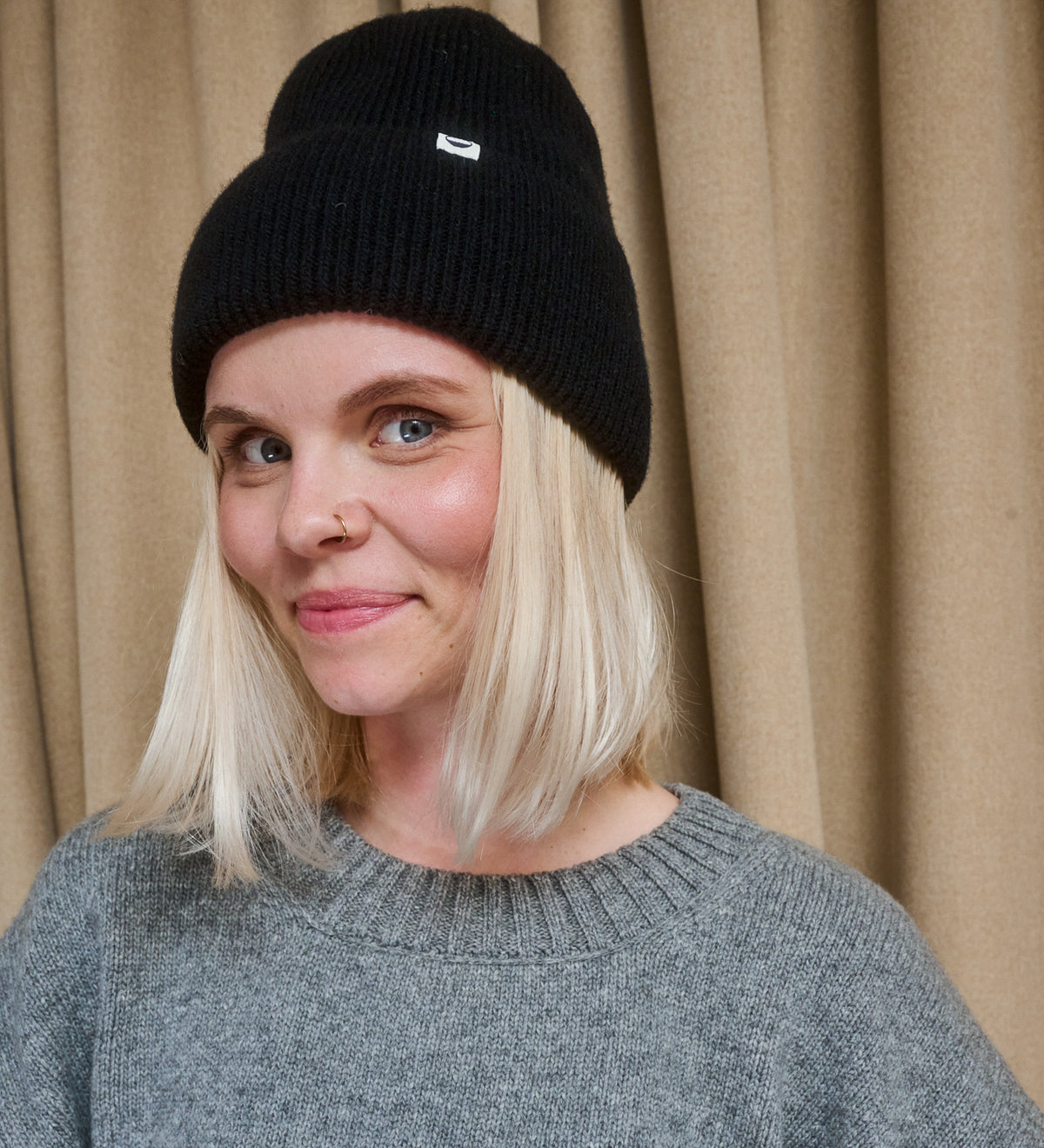 SKADI merino wool hat - brown