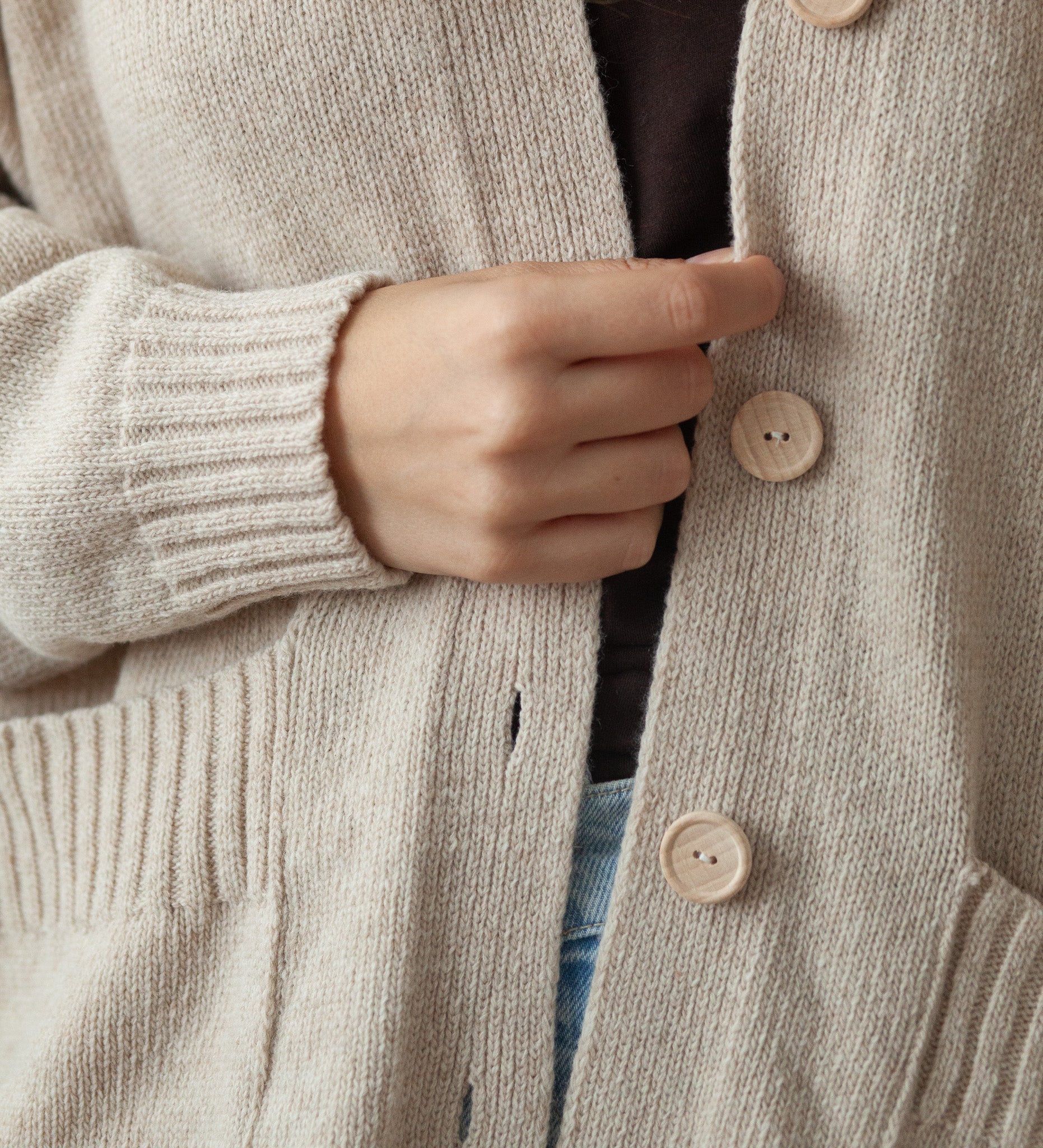 MOS Bester Wollcardigan - Hellbeige
