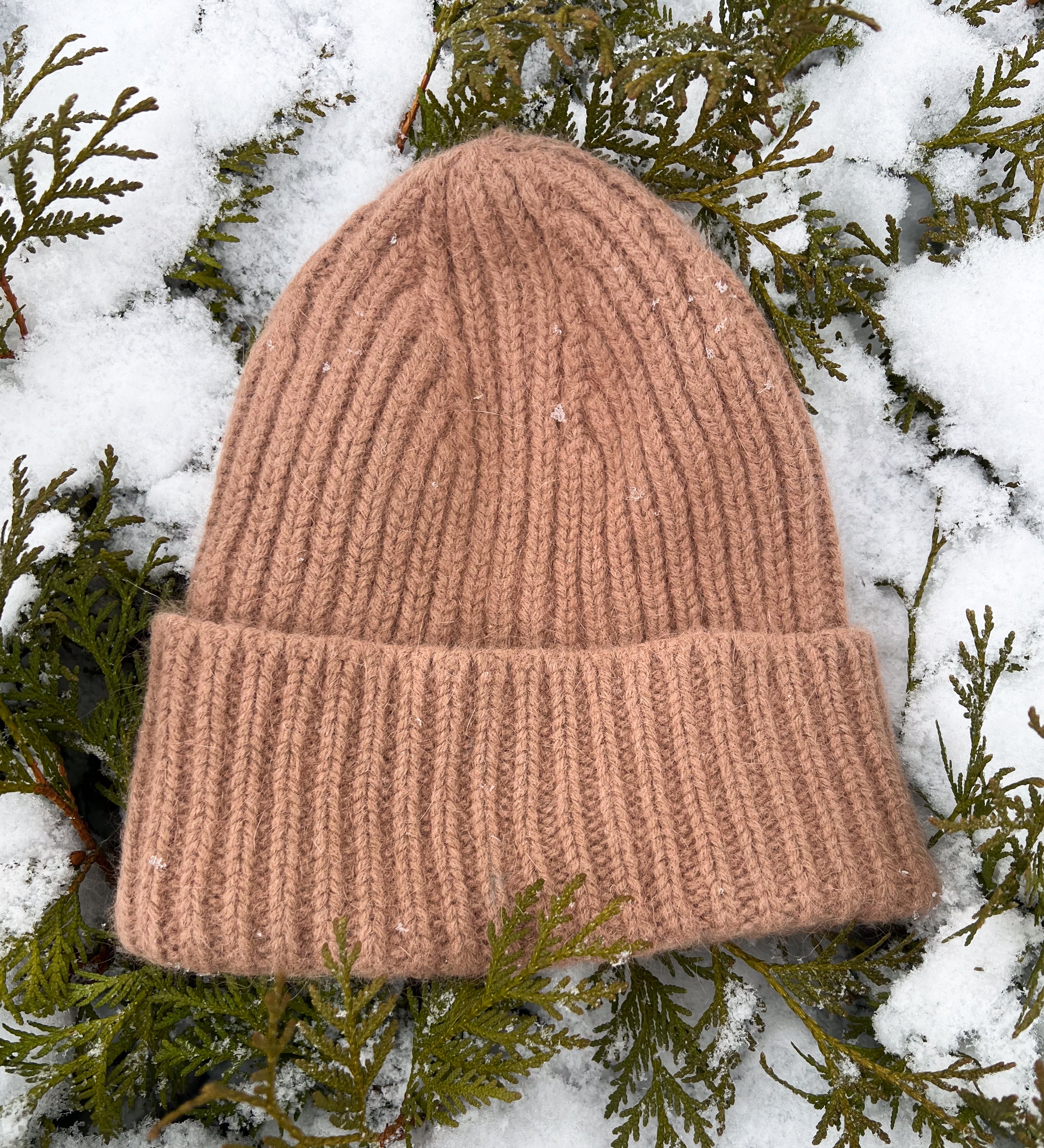 NORA Miękka czapka z angorą - jasny brąz