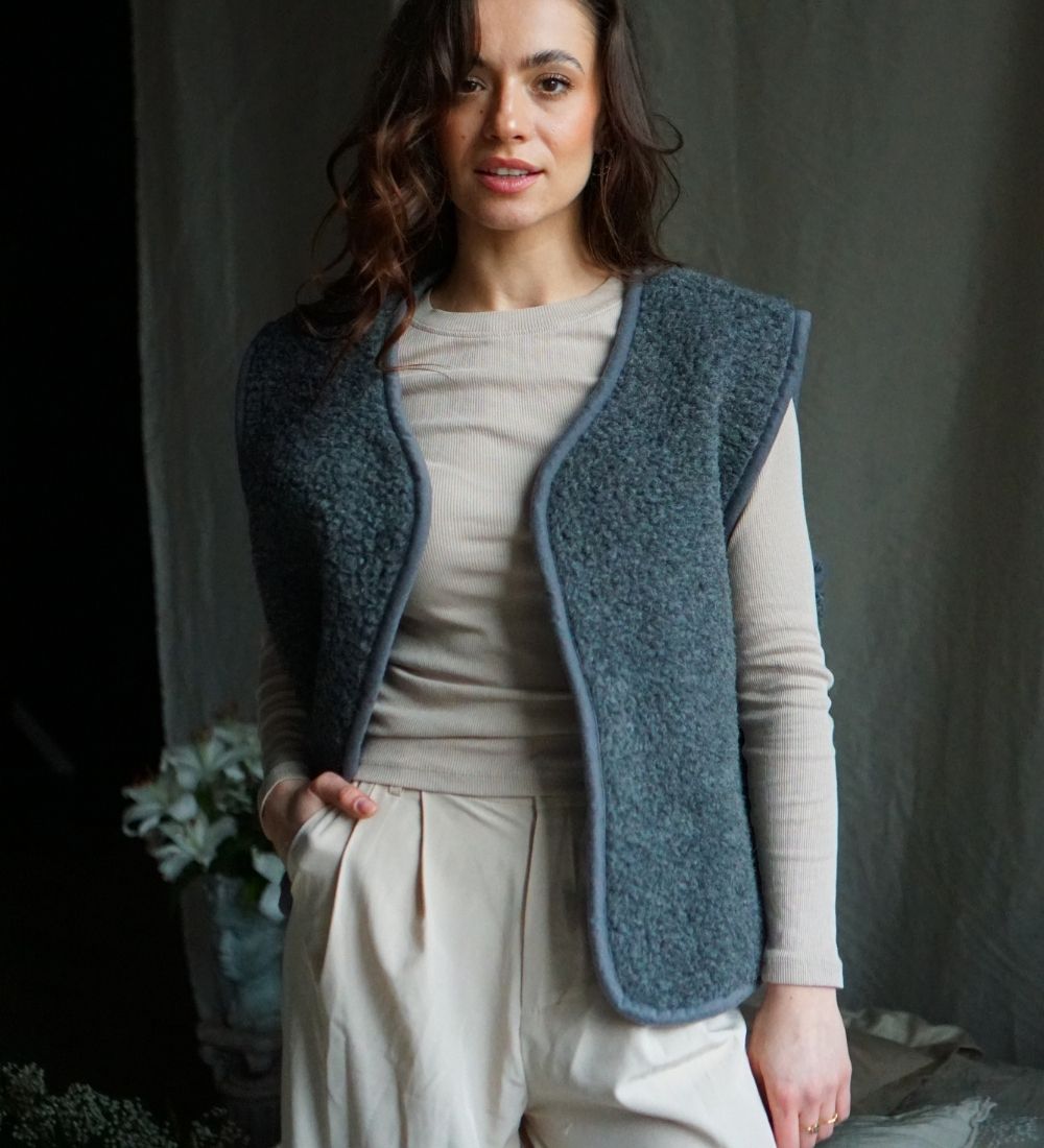 Wełniana kamizelka merino grafitowa