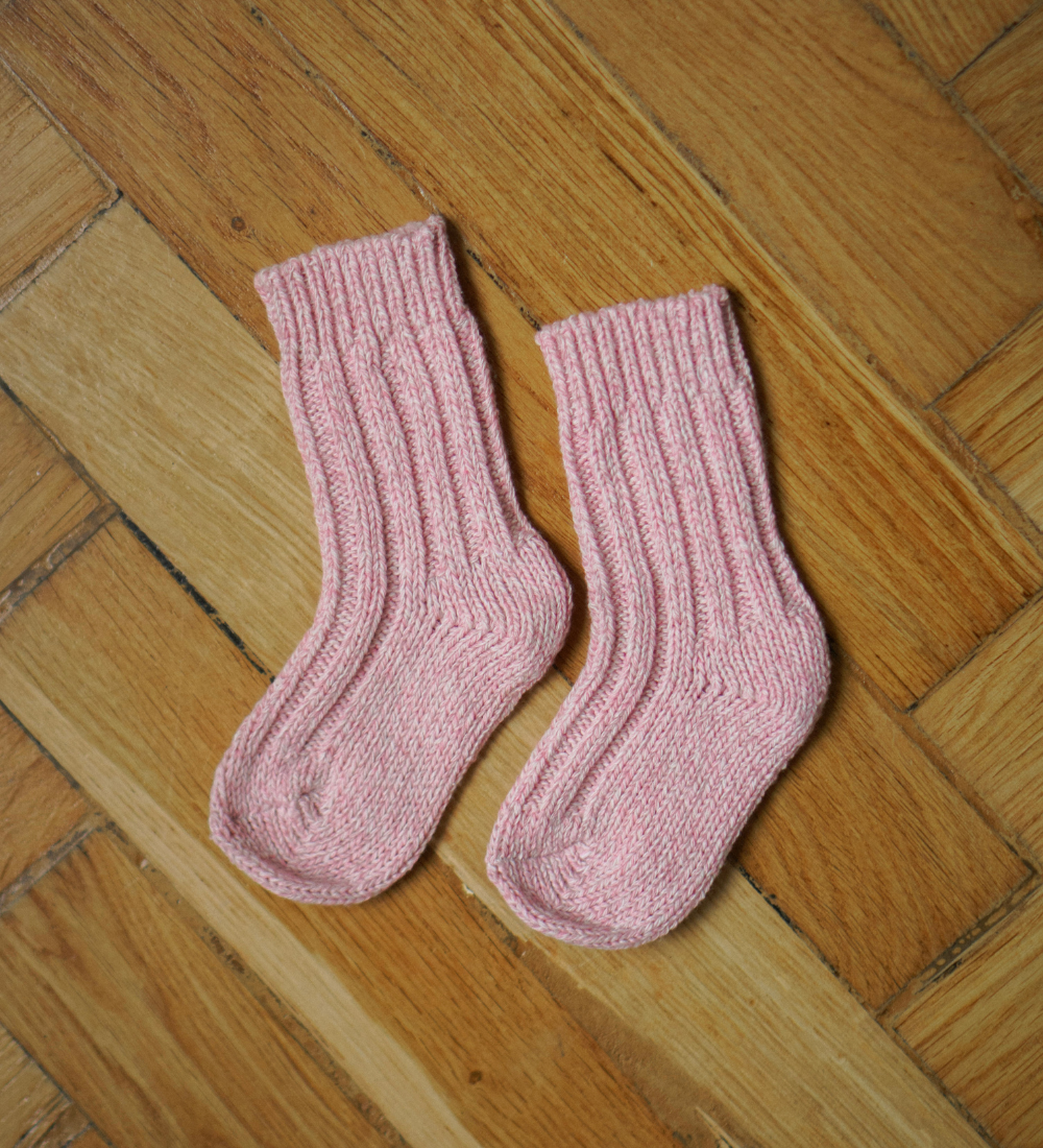 LEIF Skarpetki dziecięce z wełny merino – ciepłe i miękkie - różowe