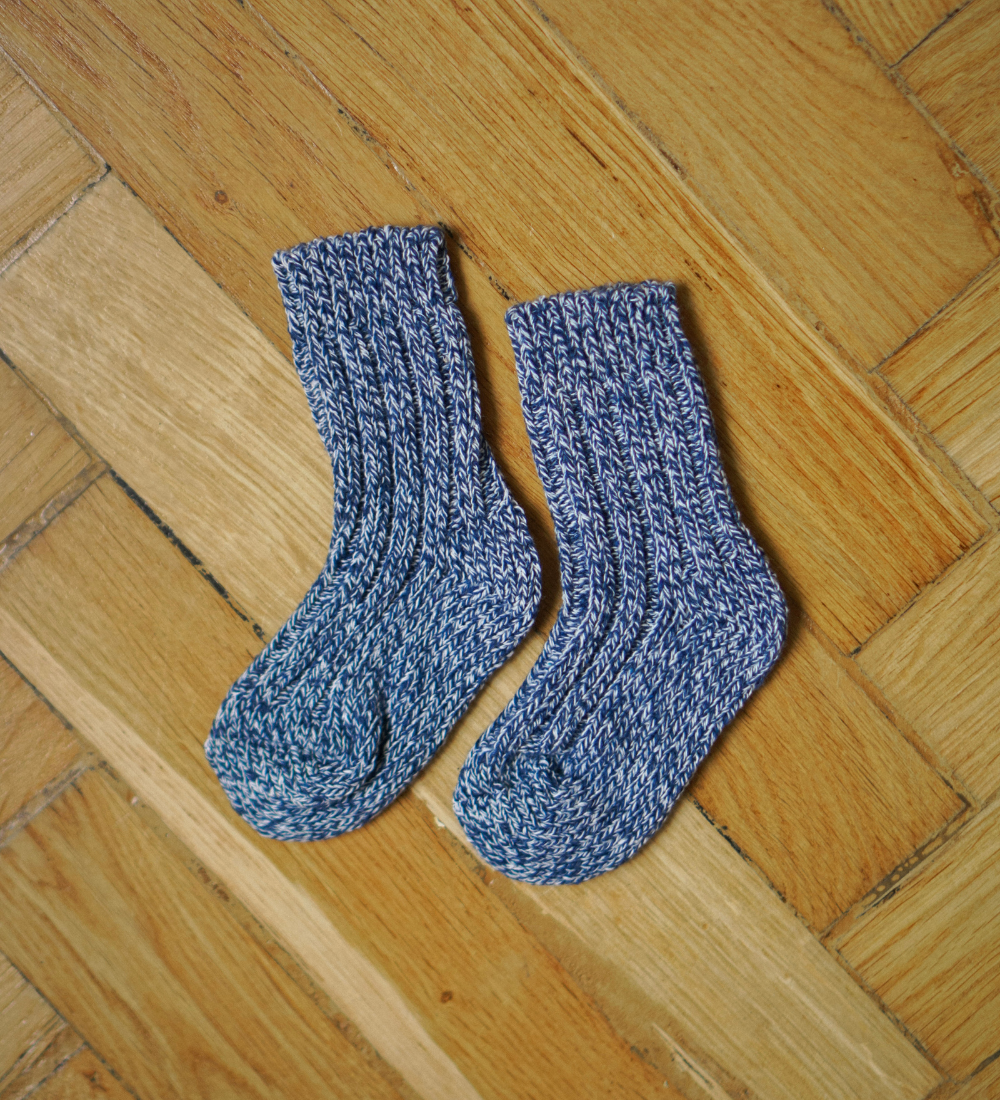 LEIF Skarpetki dziecięce z wełny merino – ciepłe i miękkie - granatowe