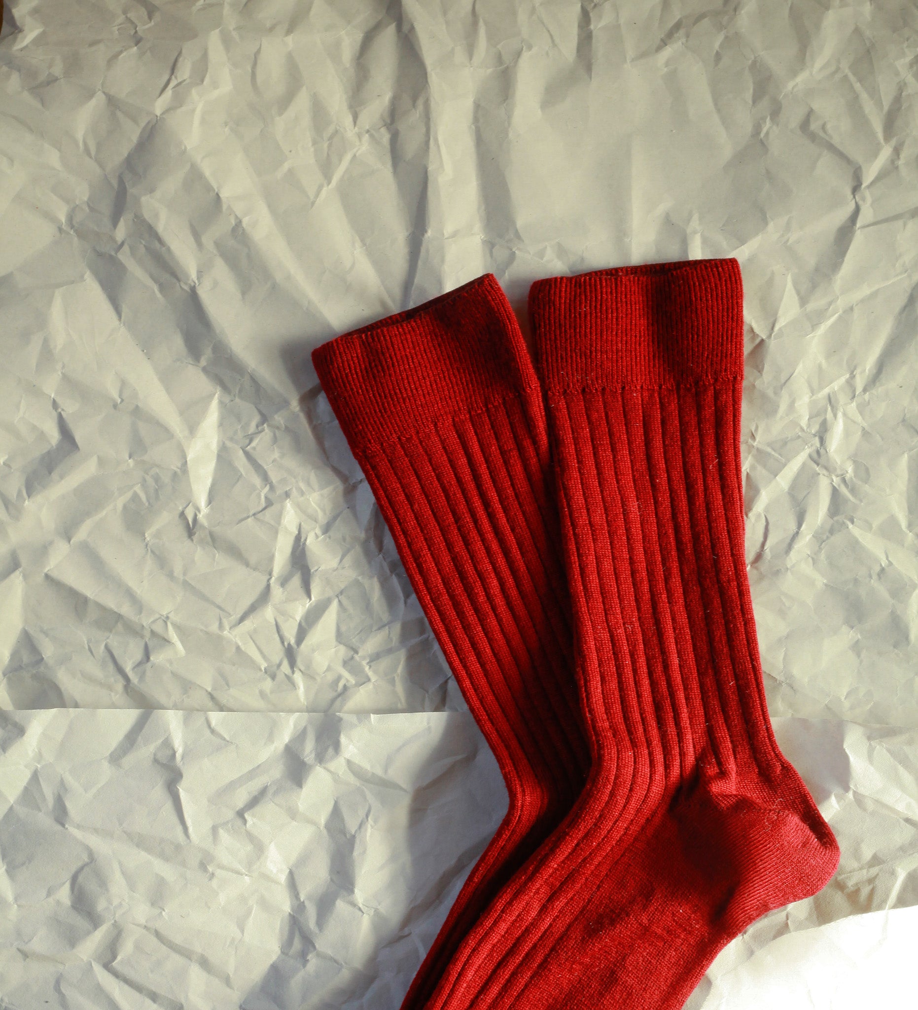 LARS Skarpety merino klasyczne w prążki - bordowe