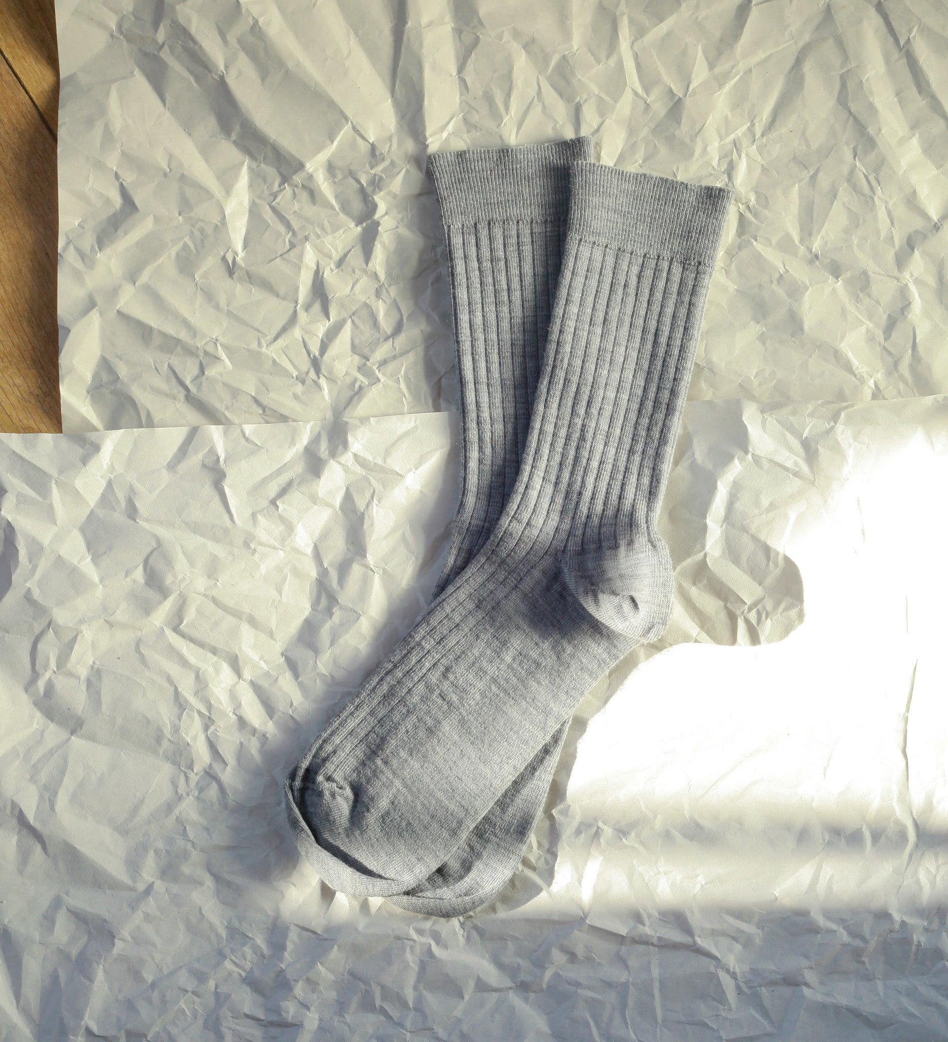 LARS Skarpety merino klasyczne w prążki - szare