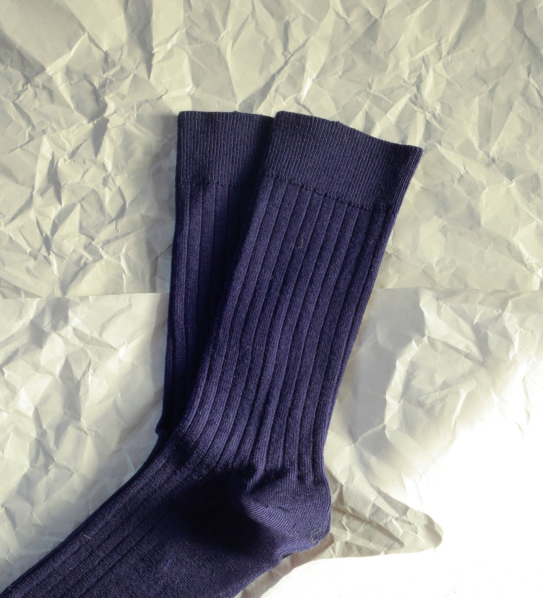 LARS Skarpety merino klasyczne w prążki - granatowe