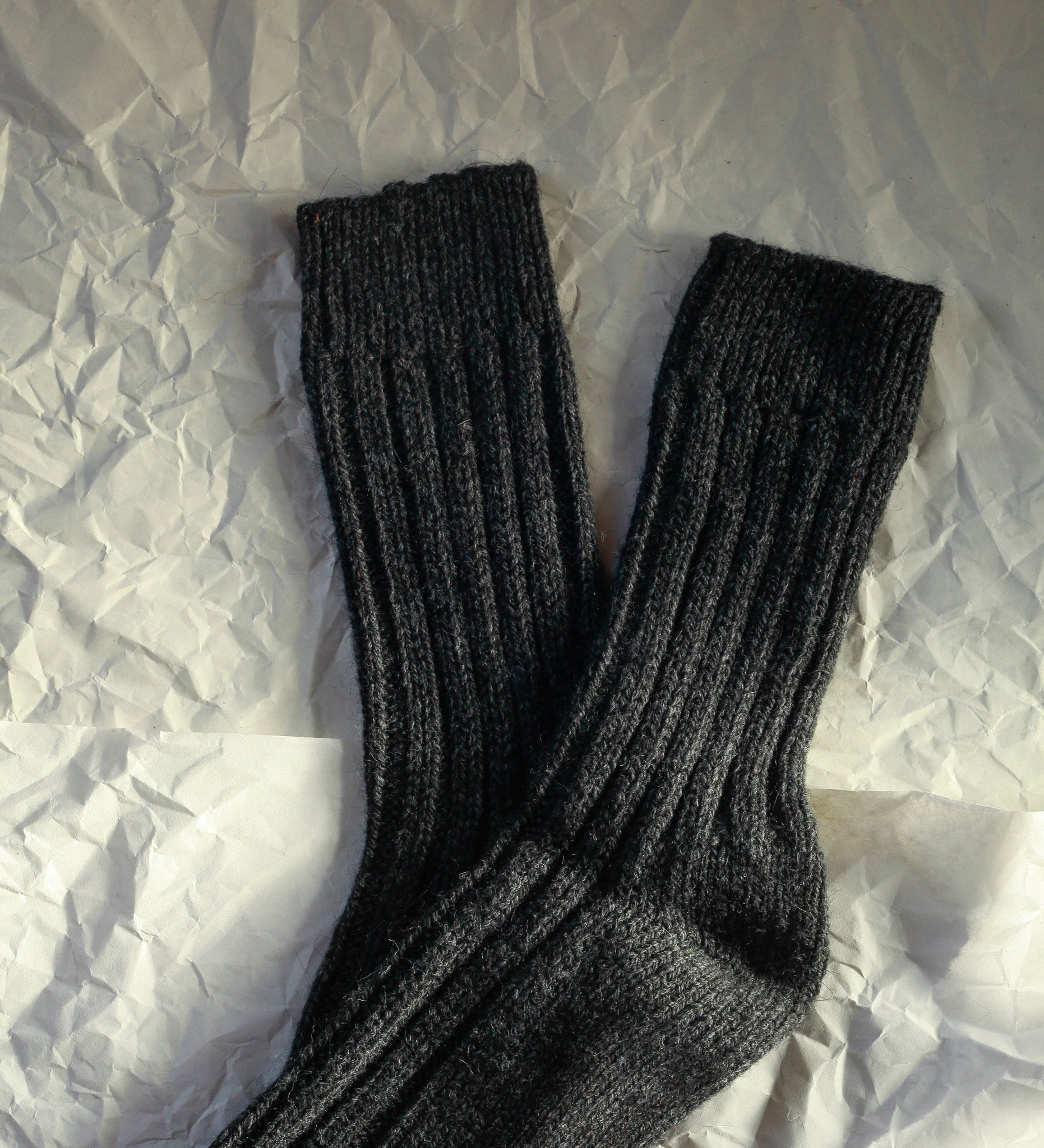 BJORN Skarpety wełniane z wełny alpaki i owczej- czarne