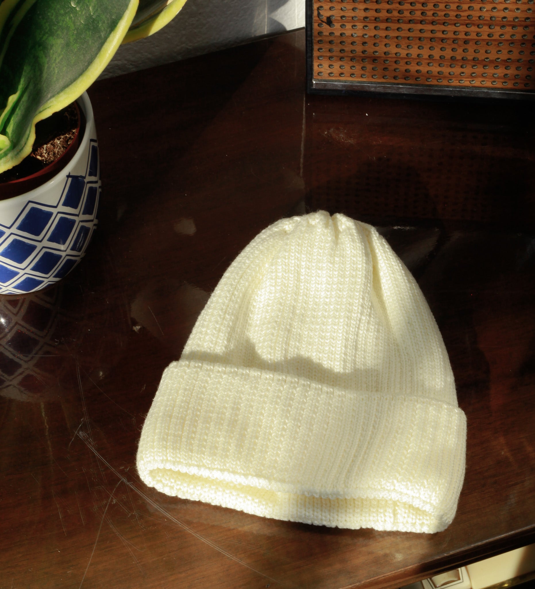 FELA Czapka merino typu beanie - ecru