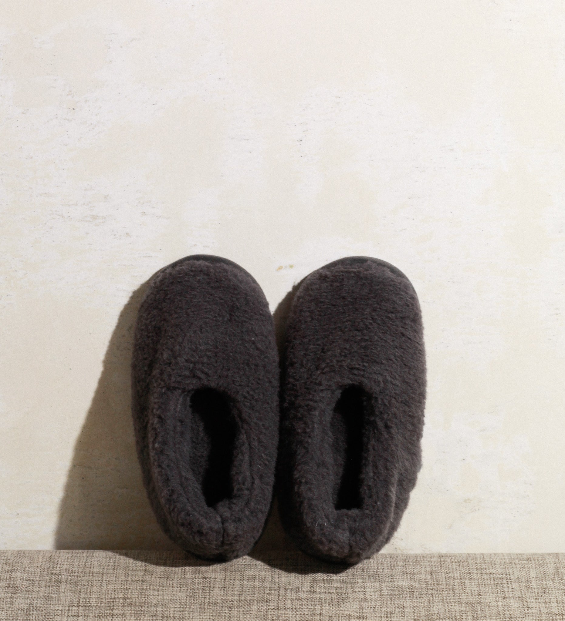 NATALIA Bambosze wełniane z alpaką - grafitowe