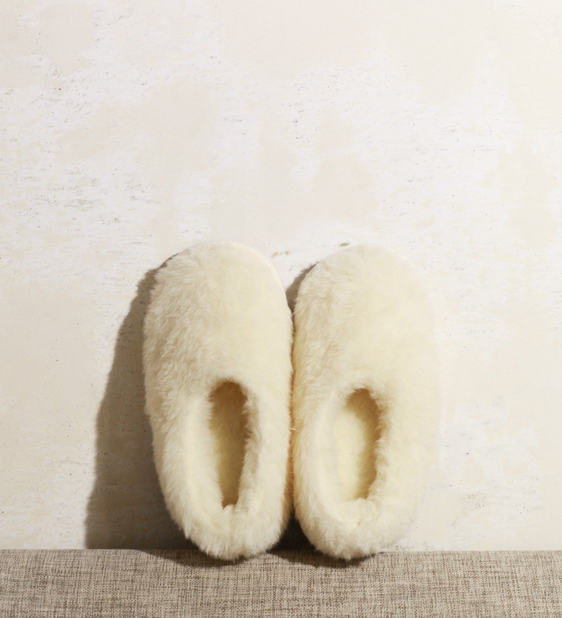 NATALIA Bambosze wełniane z kaszmirem - ecru