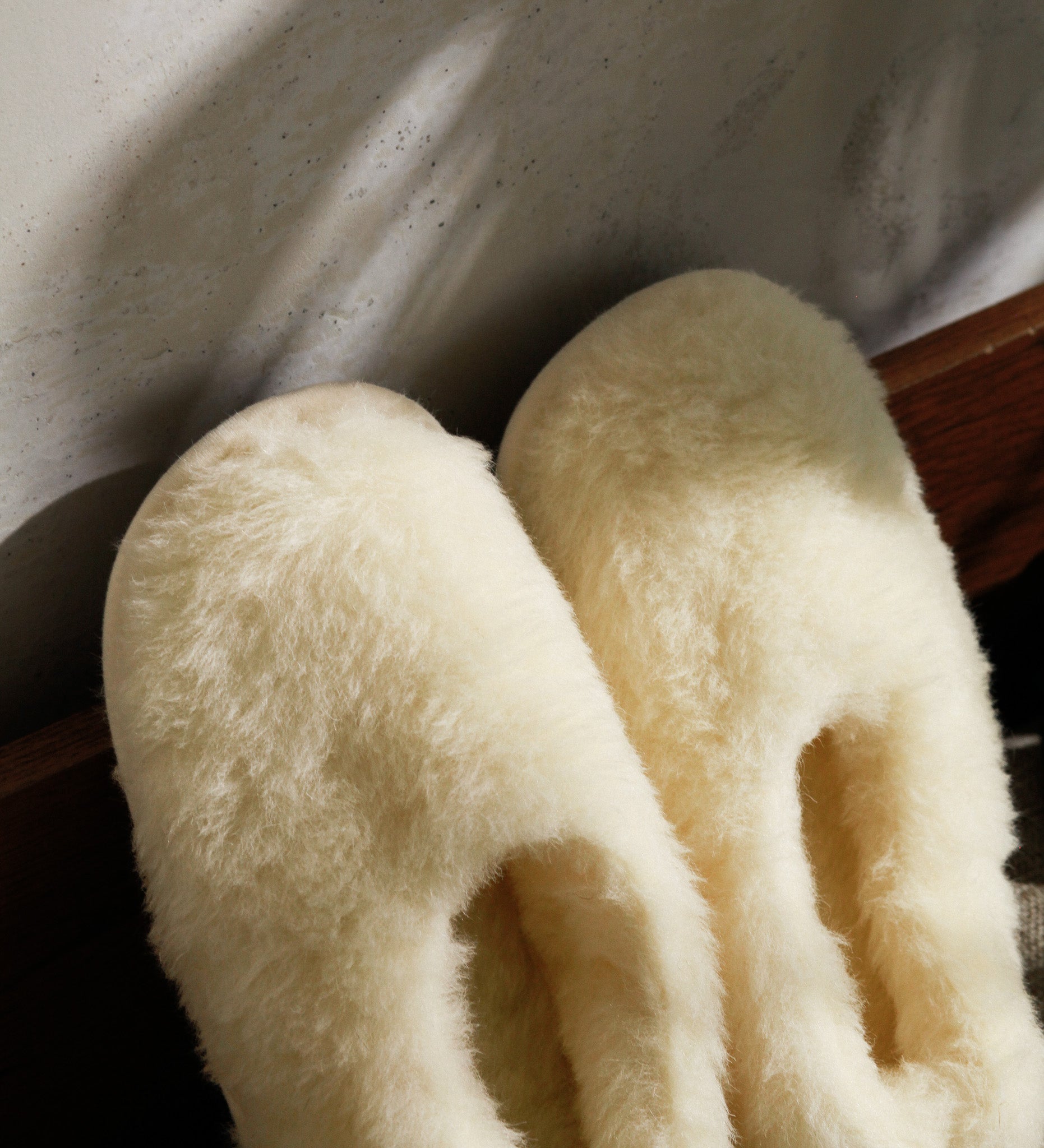 NATALIA Bambosze wełniane z kaszmirem - ecru