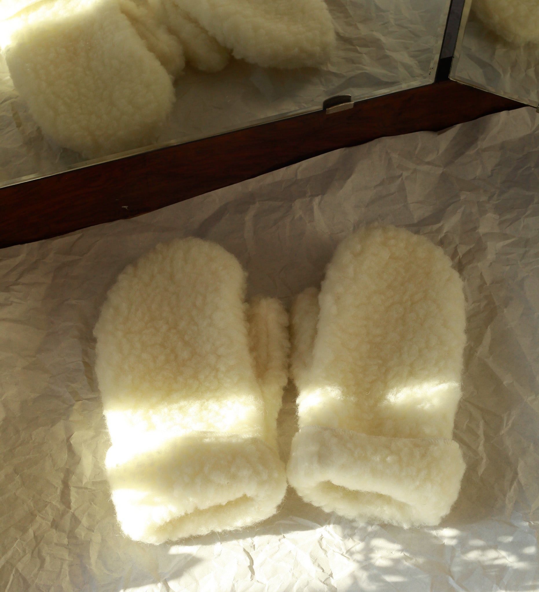 ALPEN Rękawiczki z wełny merino - kremowe