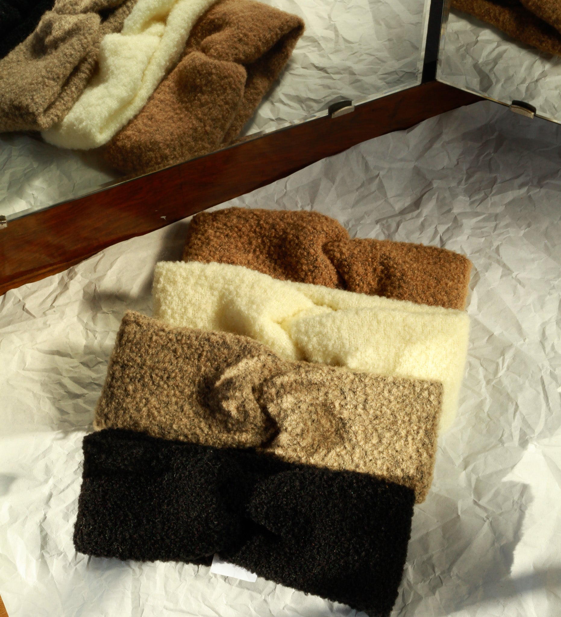 ELLA Opaska z wełny merynosa boucle - ercu