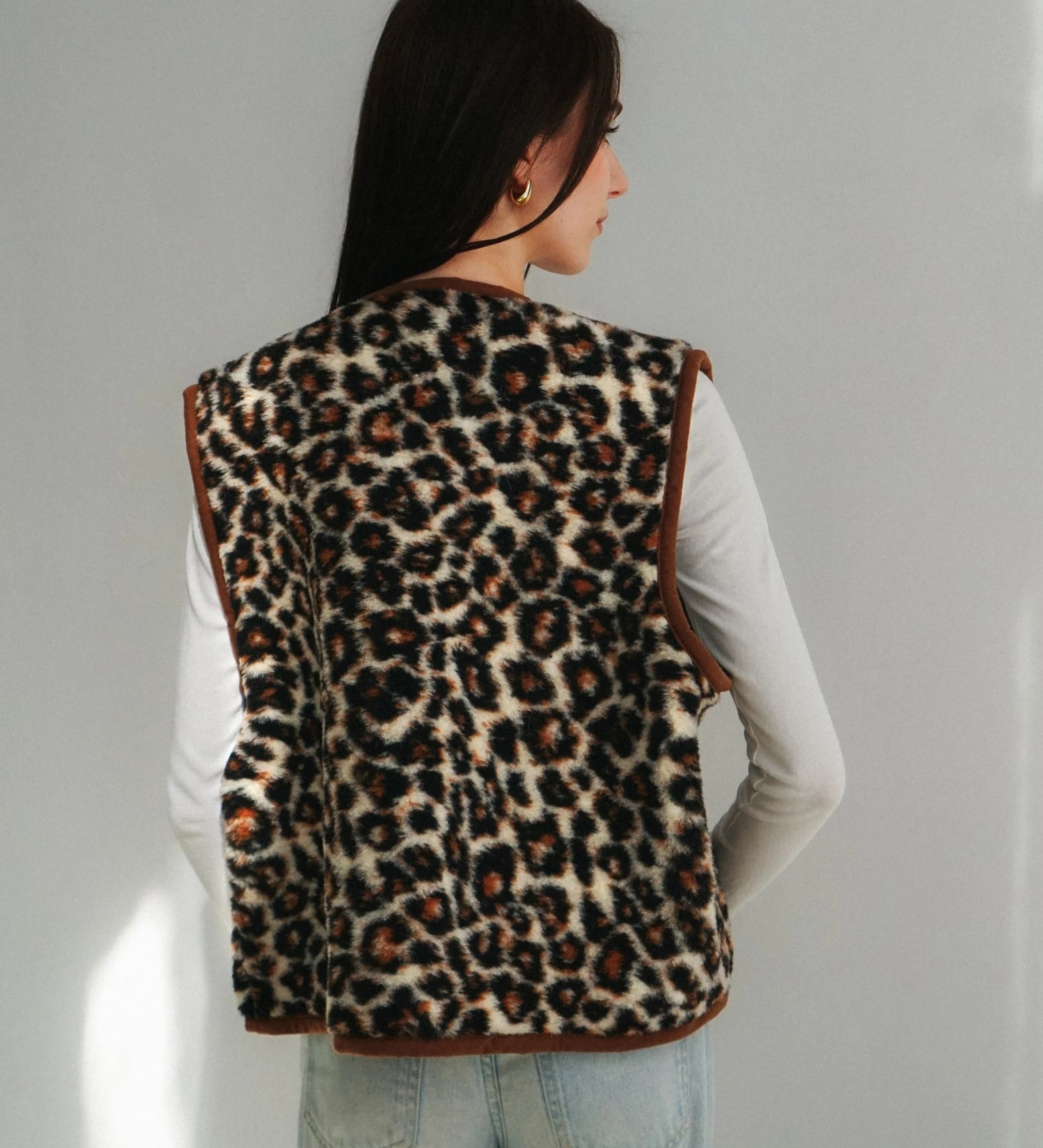 Merino kamizelka – panterkowy wzór