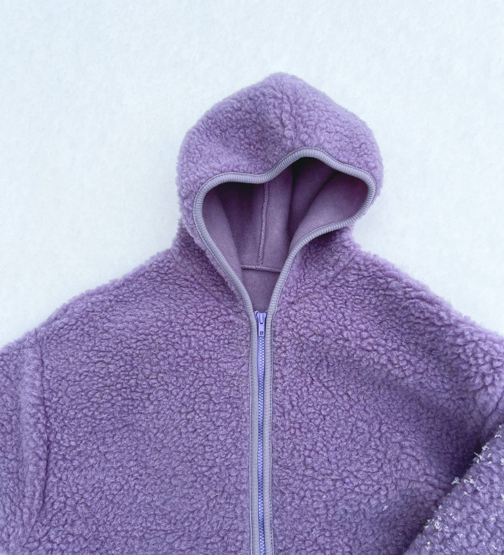 Miś Wełniana kurtka/bluza z kapturem - fiołkowy