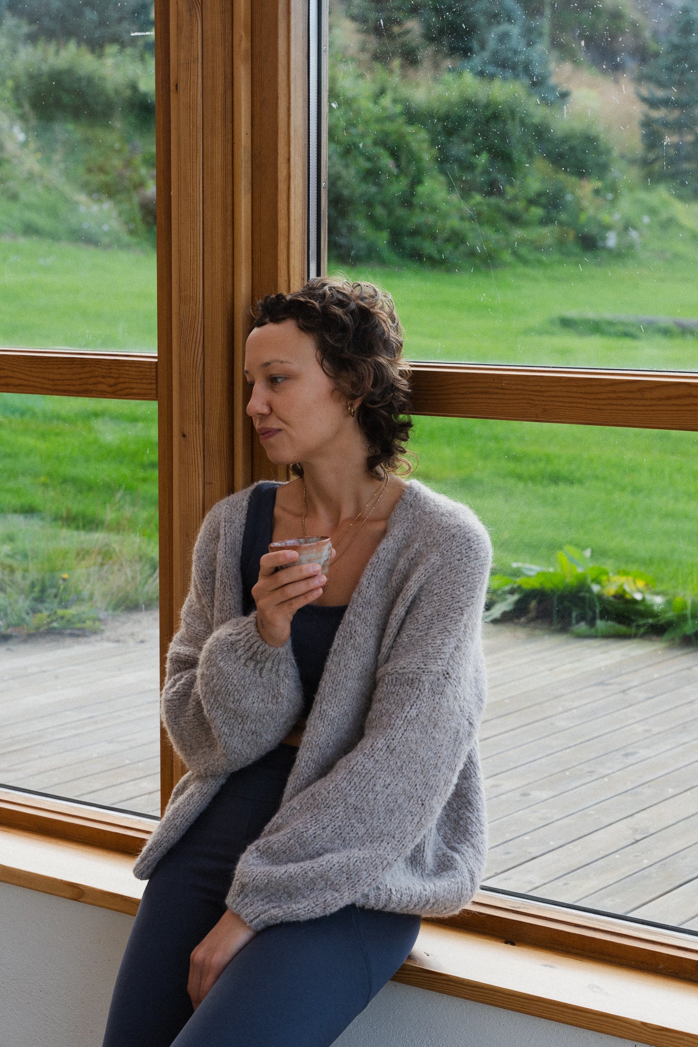 ASTRID Wełniany sweter damski z wełny i moheru - jasny brązowy