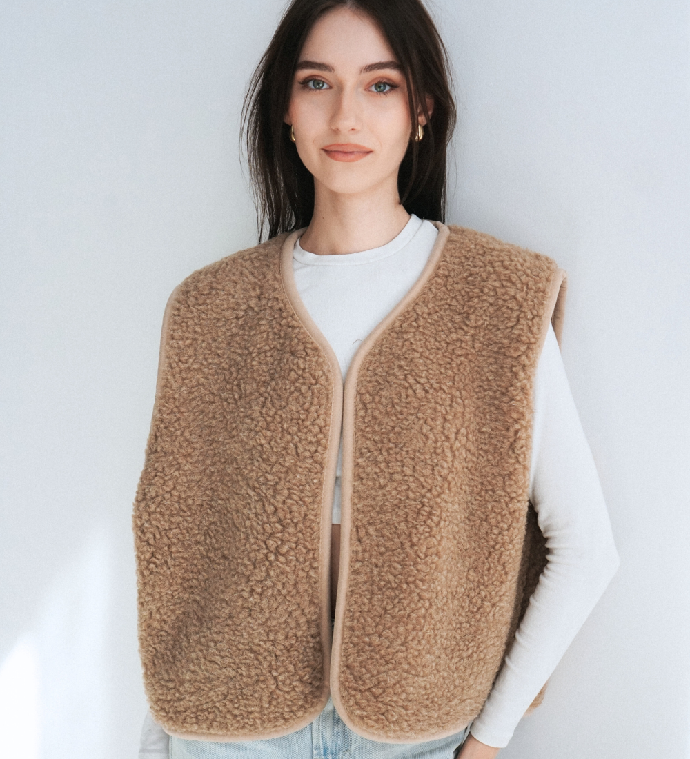 Dębowa kamizelka z wełny merino