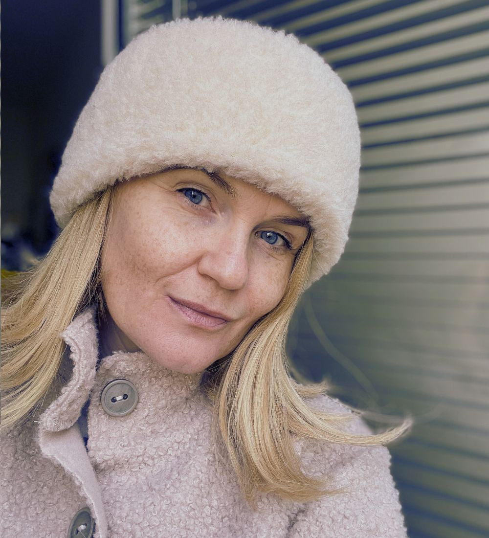 DAGGRY Opaska z wełny merynosa - beżowa