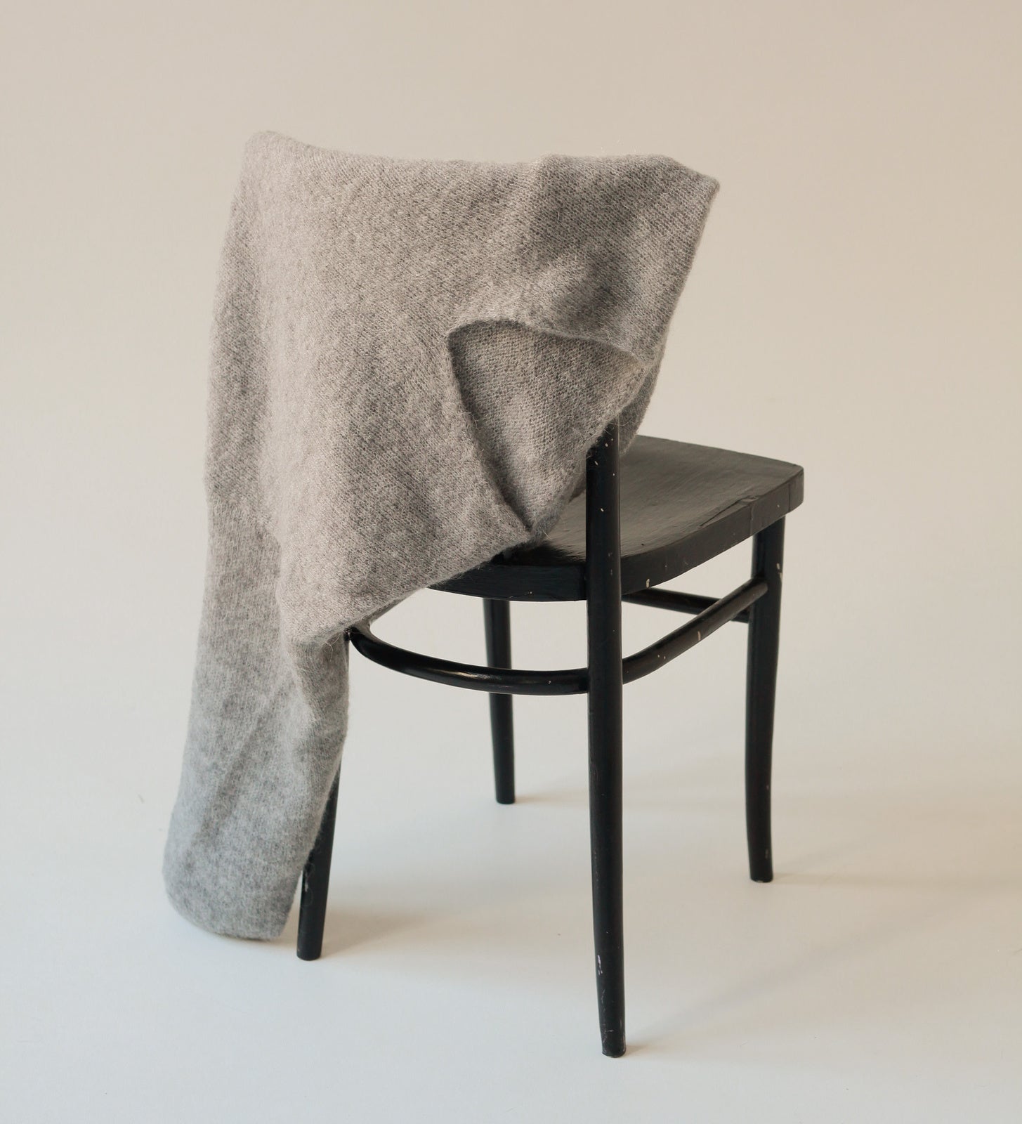 GEMMA Lekki sweter z wełną i moherem - szary