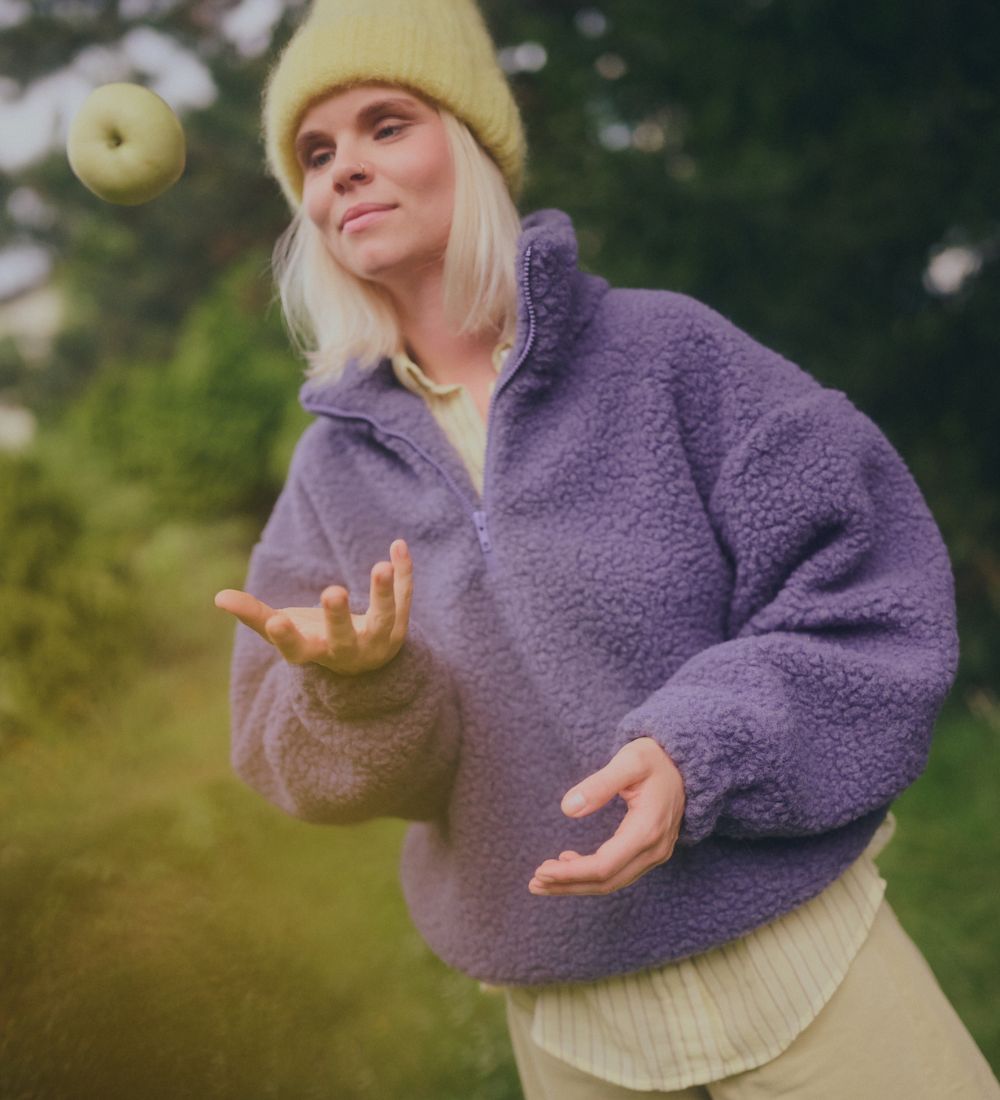 MYRRA Polar sherpa z wełny merino - śliwkowa