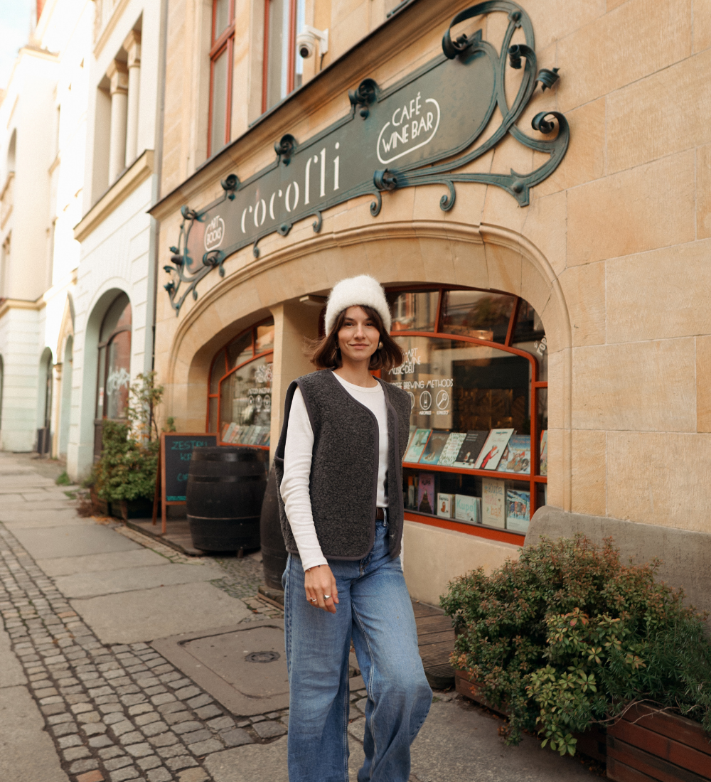 ULV Wełniana kamizelka merino - grafitowa