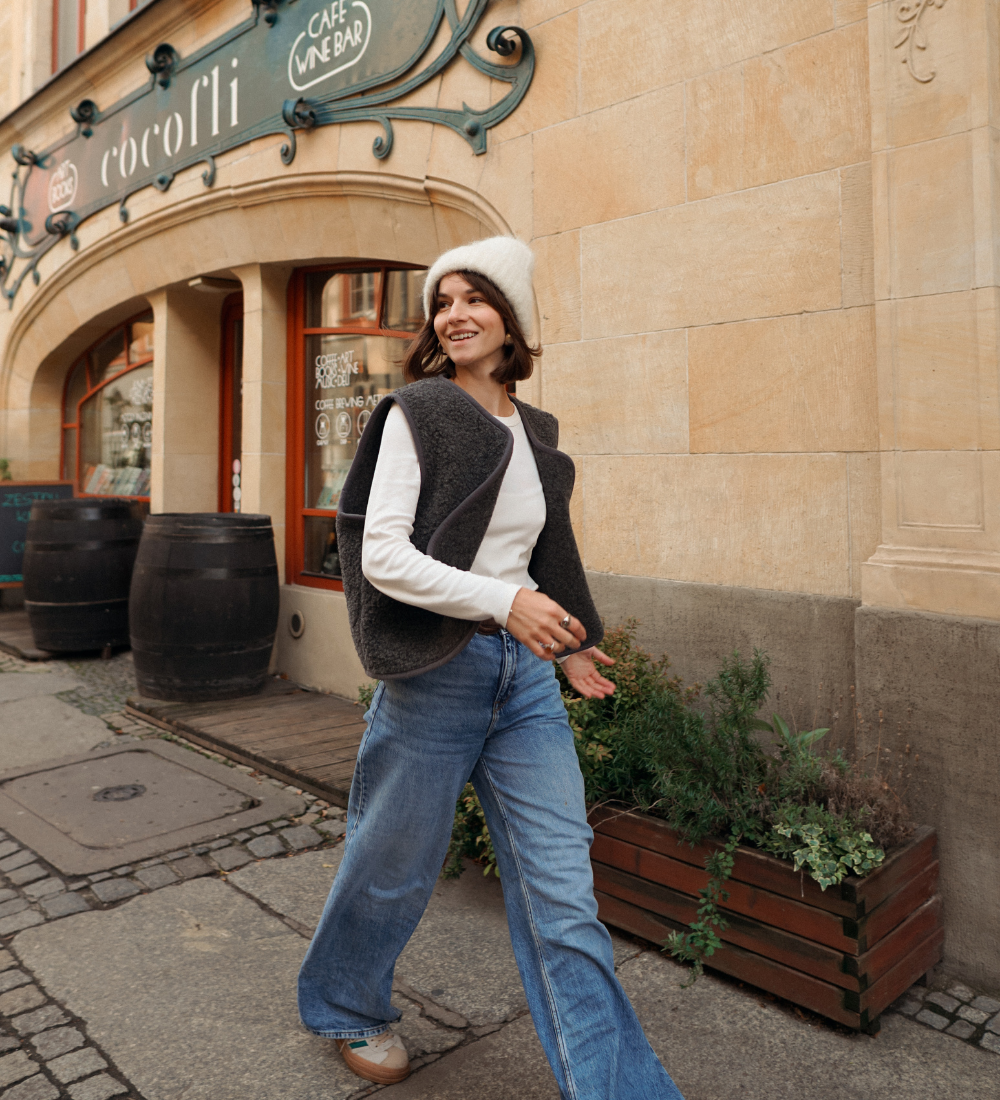 ULV Wełniana kamizelka merino - grafitowa