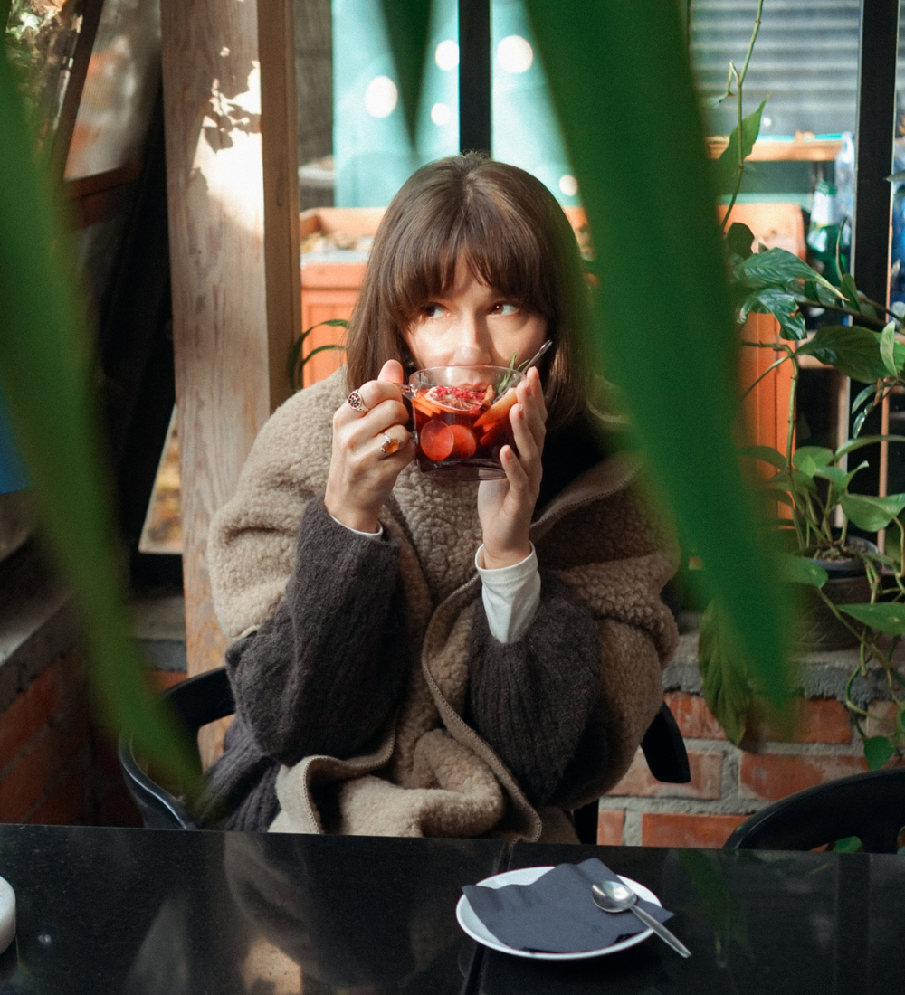 LUMI Długi  szal z wełny merino - dębowy