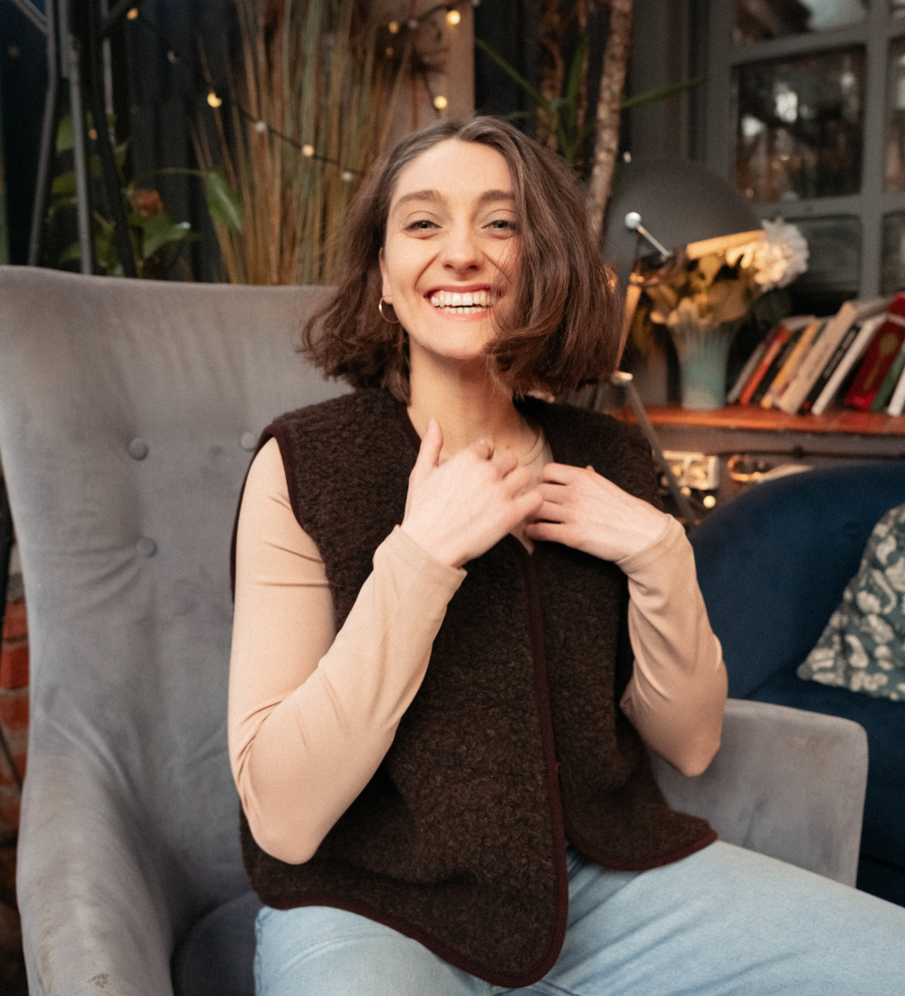 ULV Merino wool gilet - czekolada