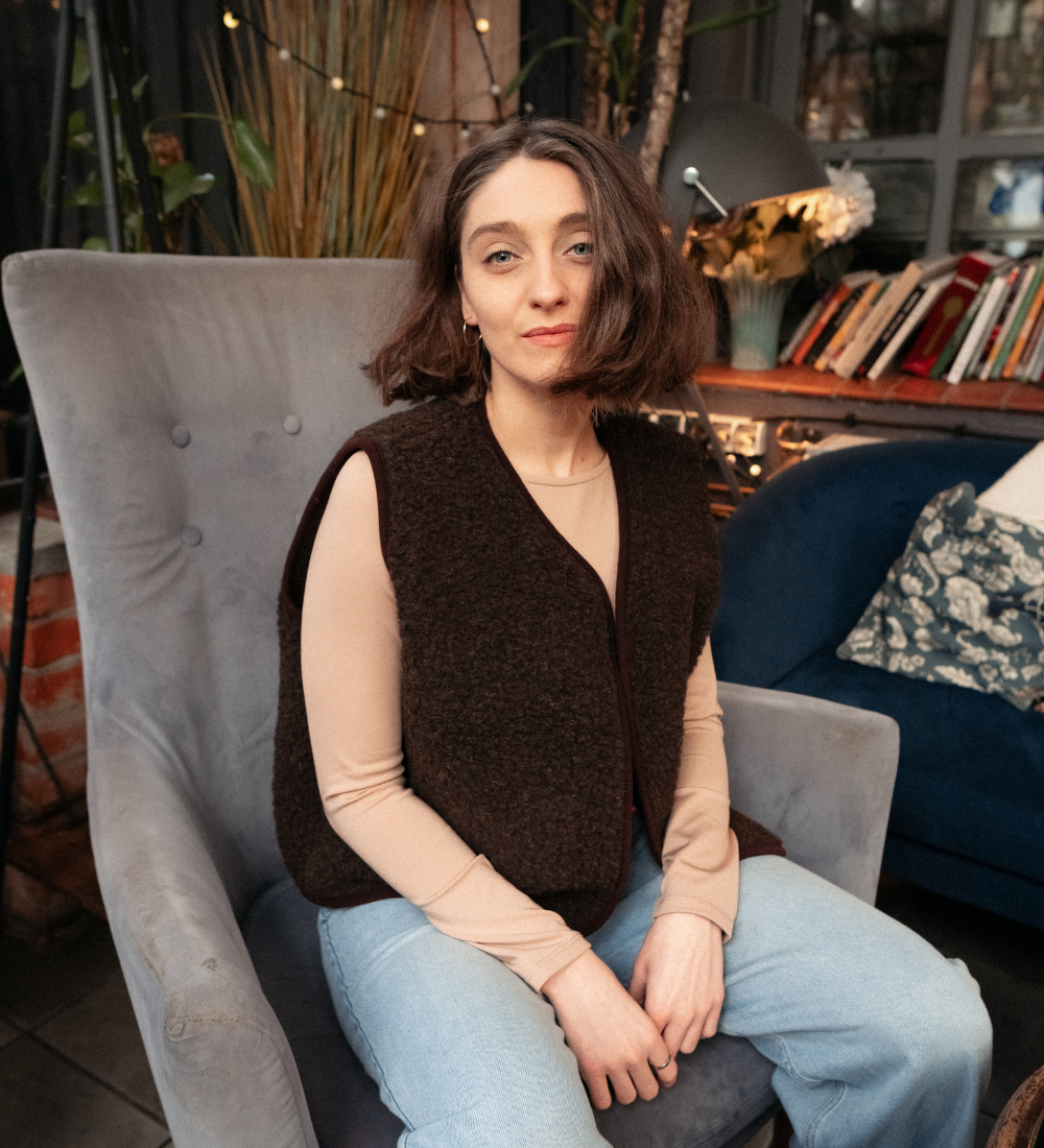 ULV Merino wool gilet - czekolada