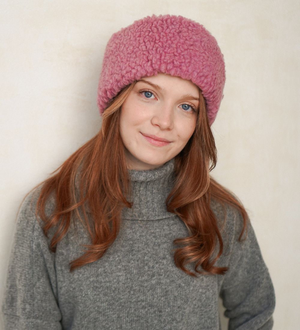 DAGGRY Opaska z wełny merynosa - palony róż