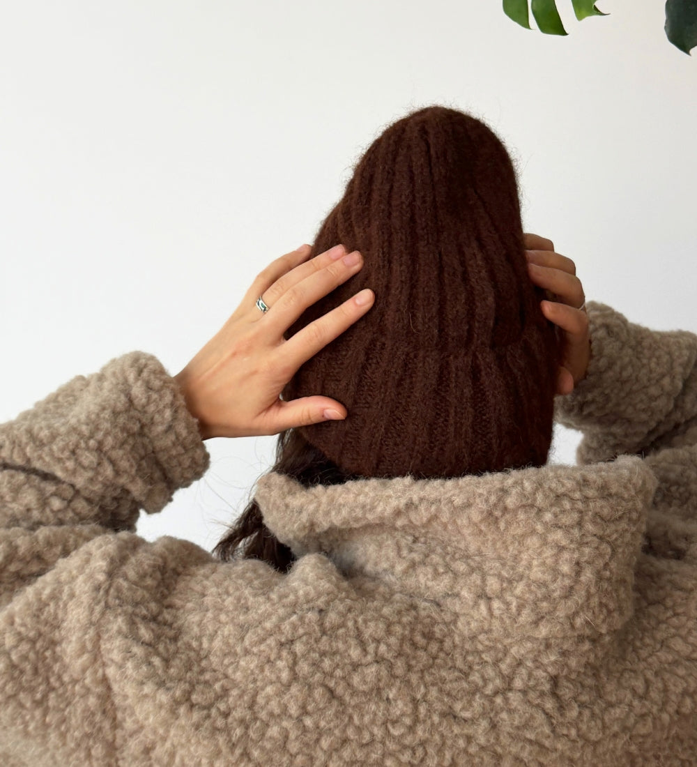 SNUGG Mütze mit Alpaka-Wolle - hafer