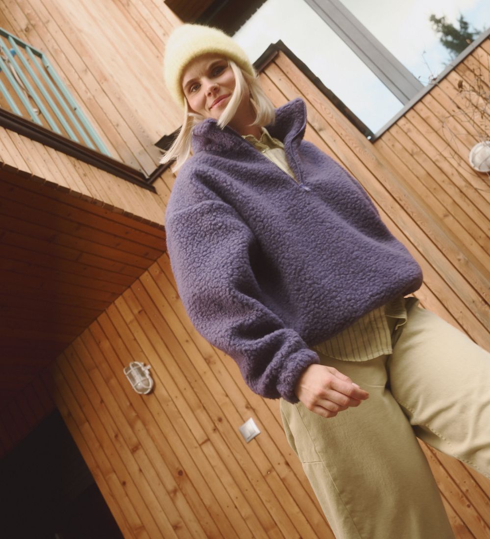MYRRA Polar sherpa z wełny merino - śliwkowa