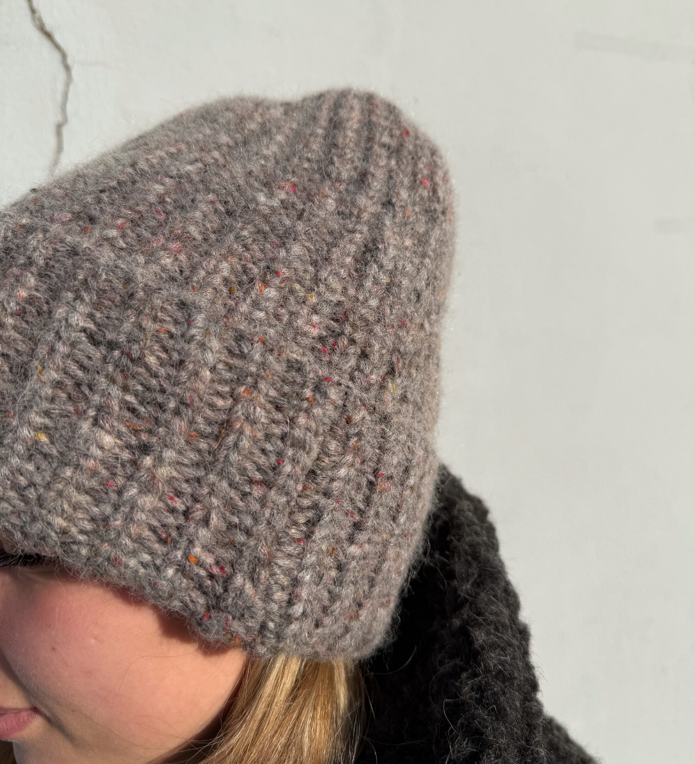 TOVA Melanżowa zimowa czapka z alpaką i jedwabiem