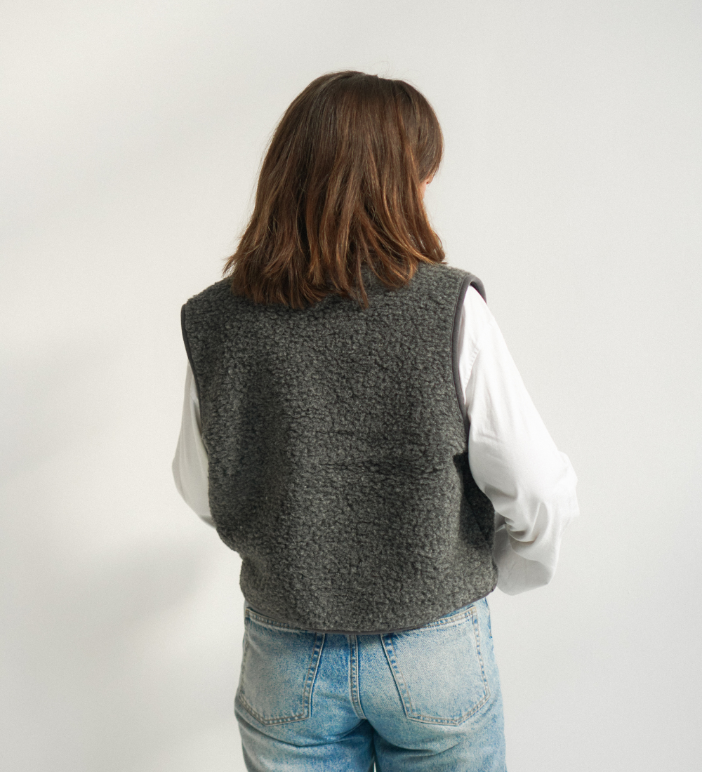 ULV Wełniana kamizelka merino - grafitowa