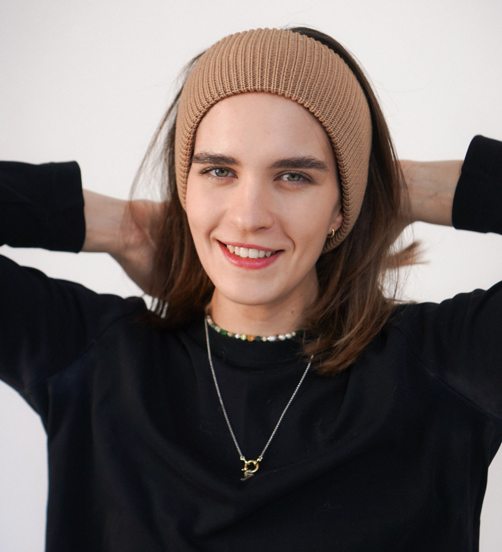 LYS Opaska z wełny merino - beżowa