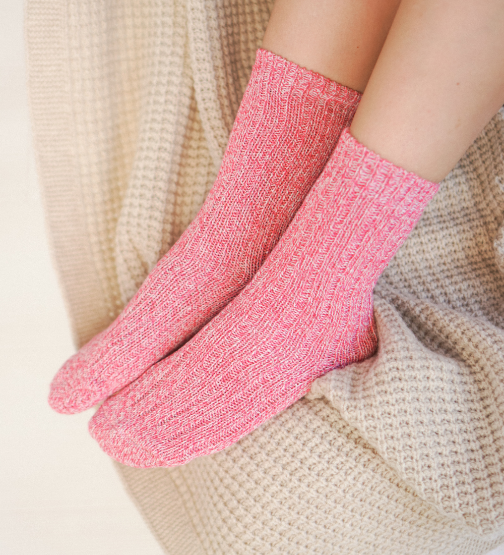 ALVA Wełniane skarpety - różowe