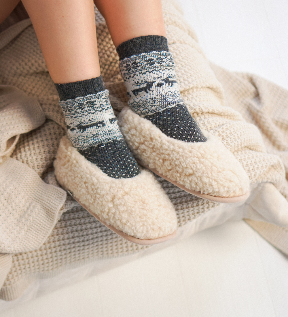 RAGNAR Skarpety wełniane z motywem- grafitowe