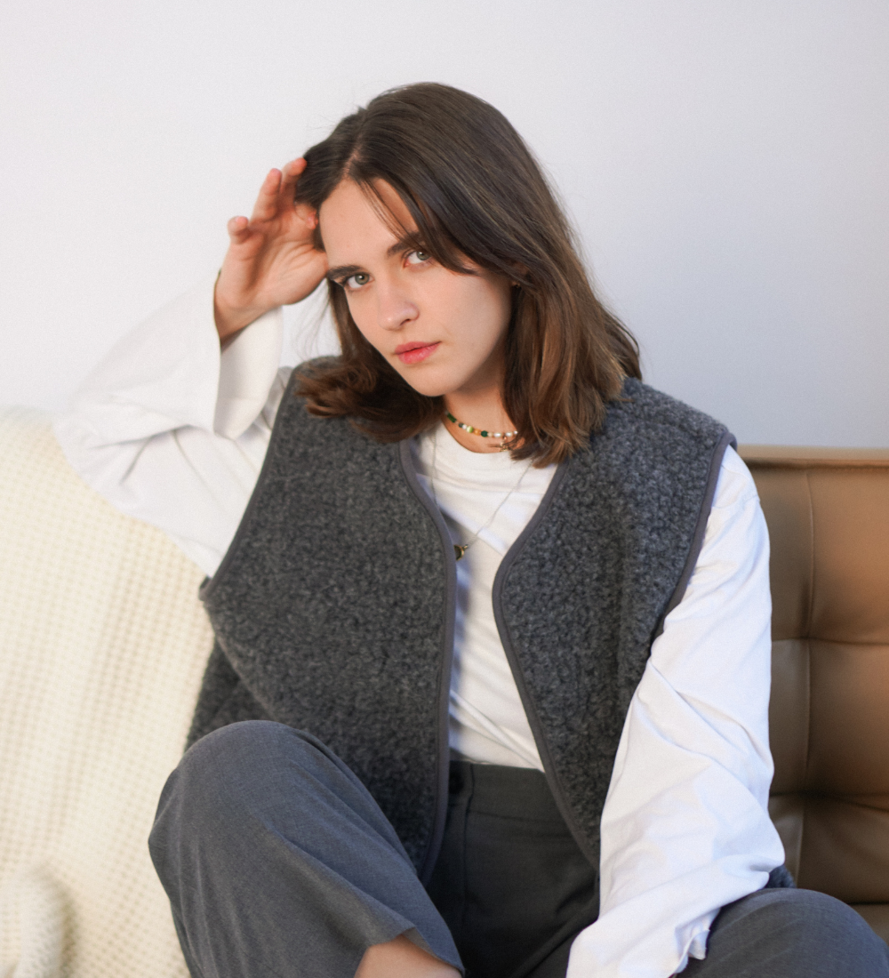 ULV Wełniana kamizelka merino - grafitowa