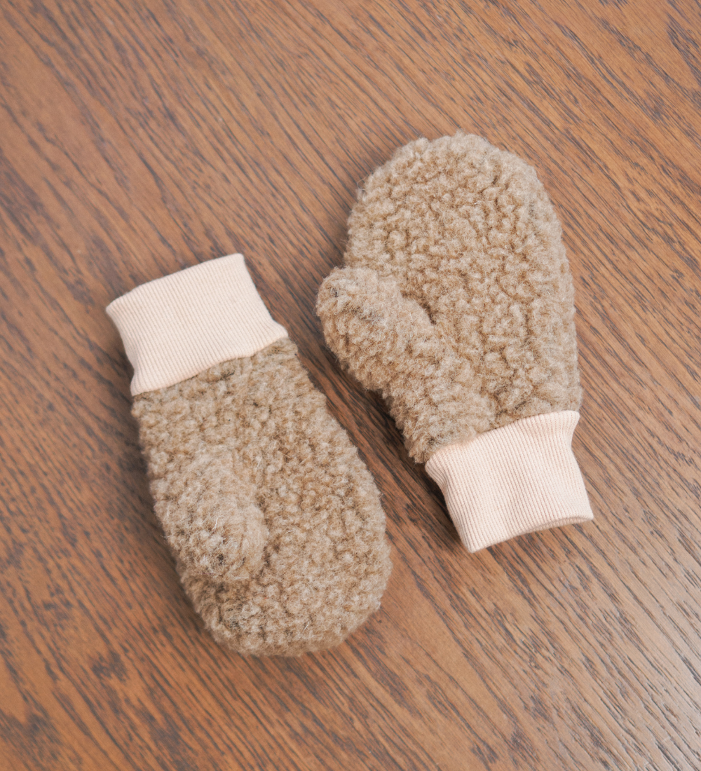 SNO Rękawiczki dziecięce z 100% wełny merino - dębowe