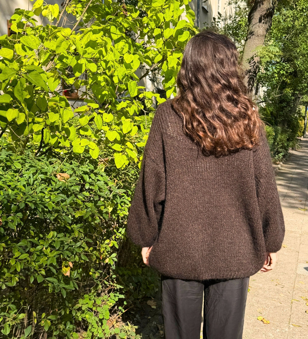 ROSA Weicher Cardigan mit Merinowolle und Mohair - beige
