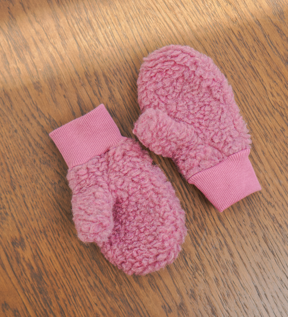 SNO Rękawiczki dziecięce z 100% wełny merino - palony róż